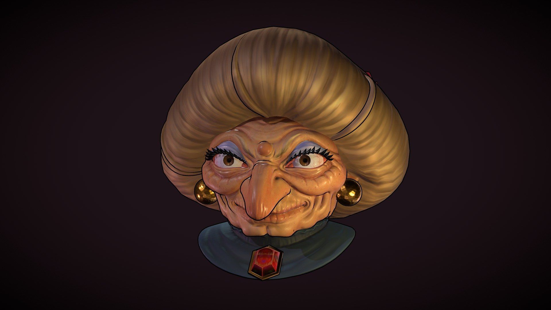 1920x1080 Yubaba from Spirited Away model by Harrison Snatt [b799d0f]