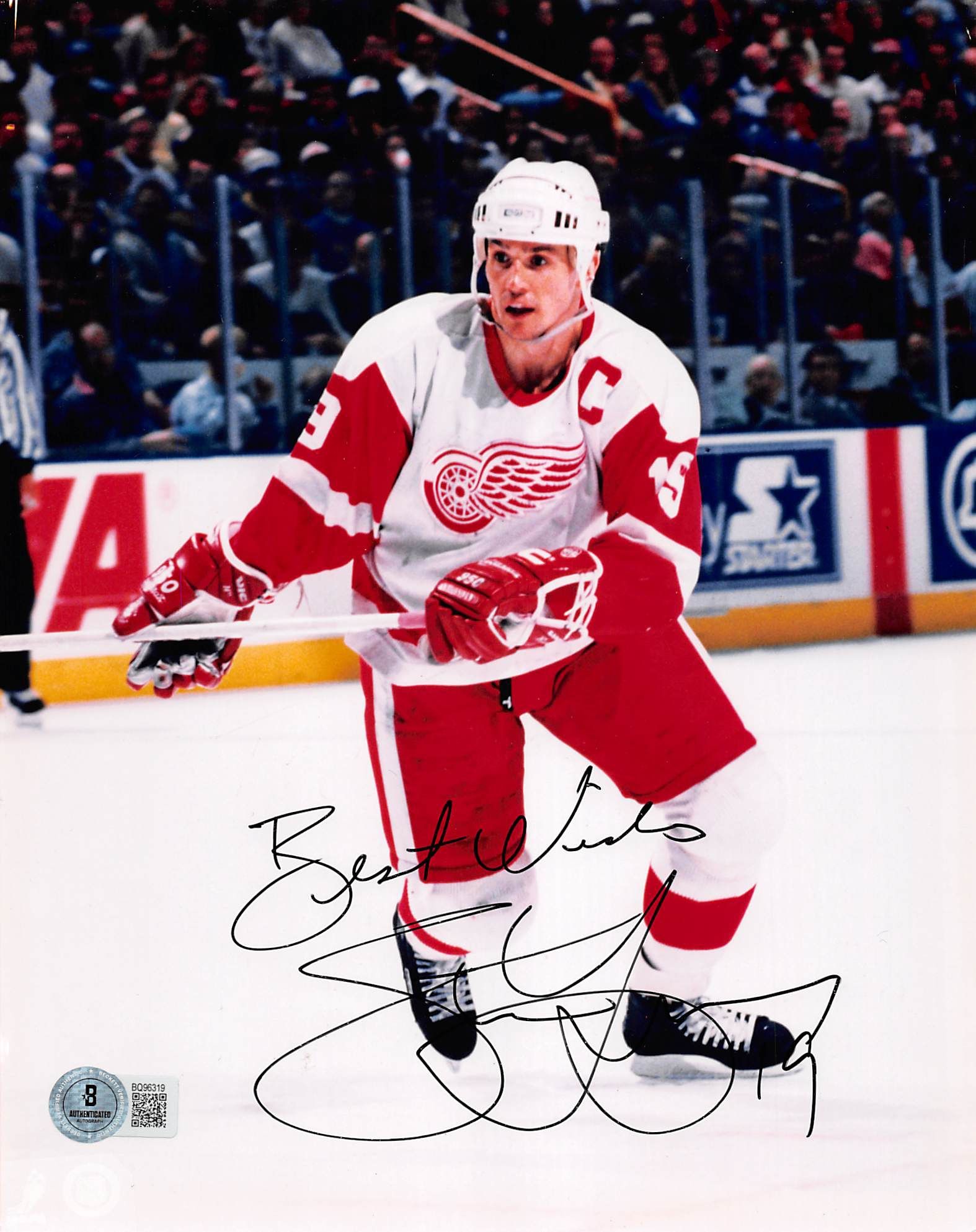 1574x1986 Red Wings Steve Yzerman Best Wishes Authentic Signed 8x10 Photo BAS #BQ96319
