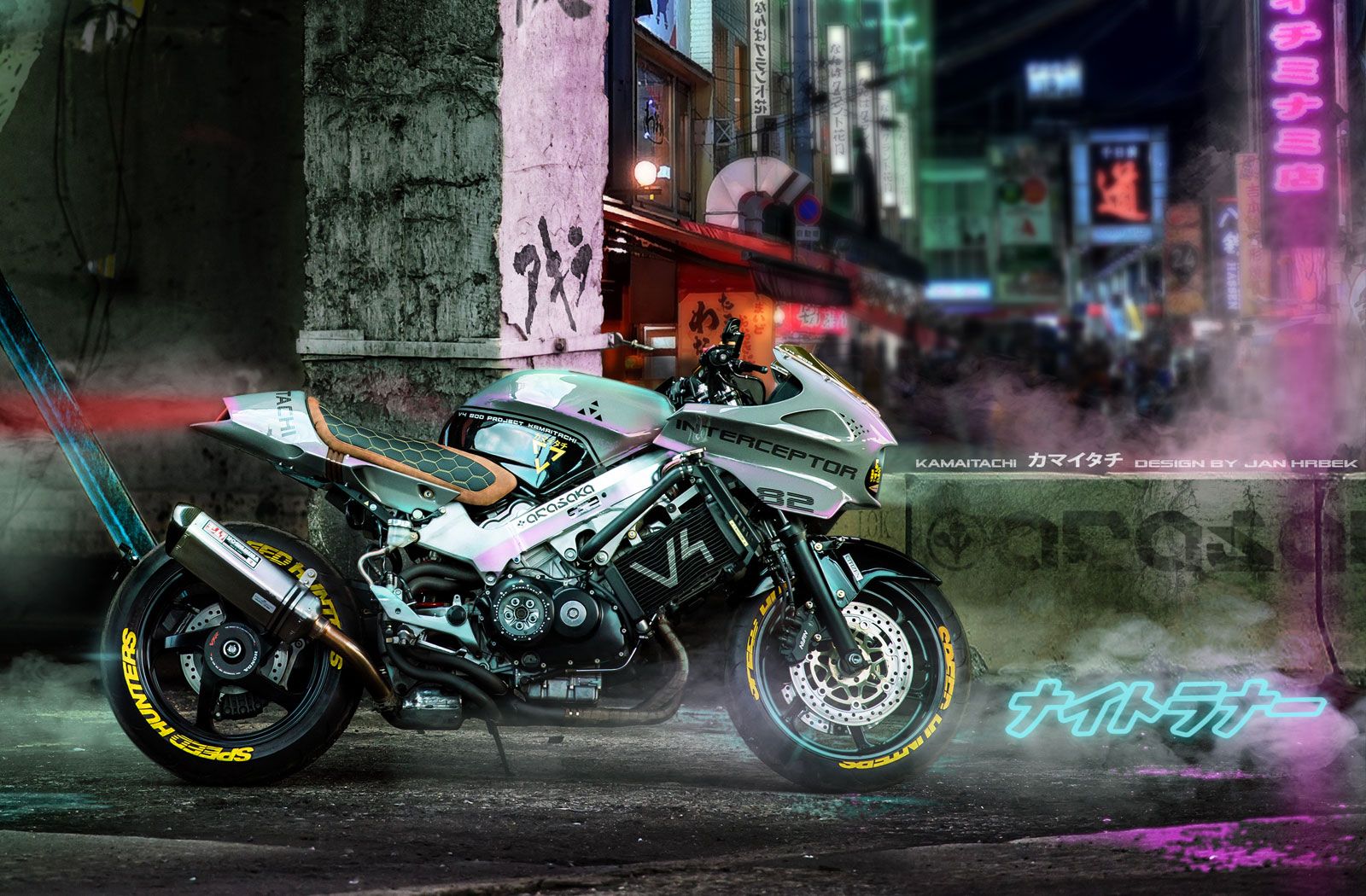 1600x1050 Neo Tokyo Style Honda VFR800 Of The Cafe Racers