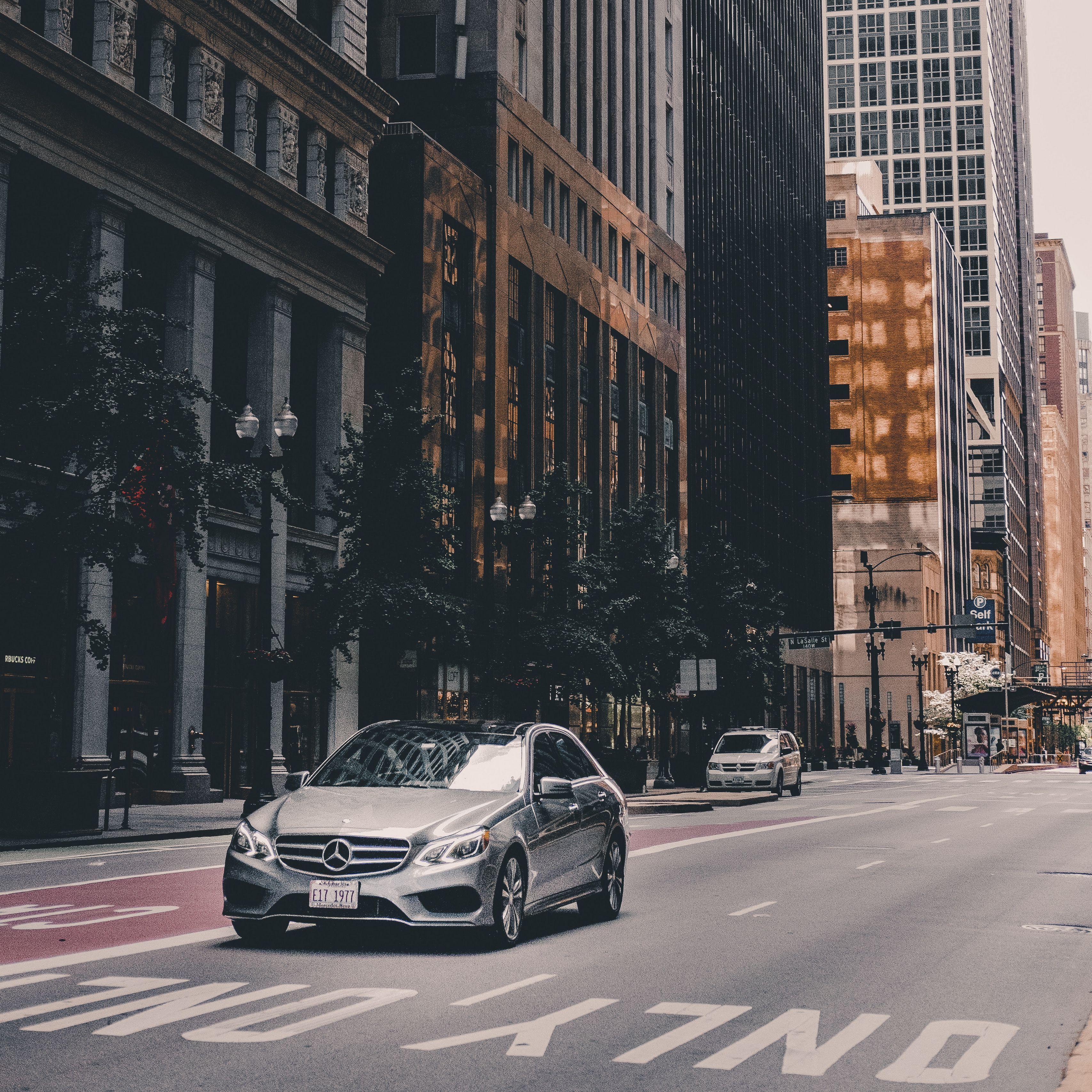 3415x3415 Download wallpaper 3415x3415 mercedes, car, city, architecture