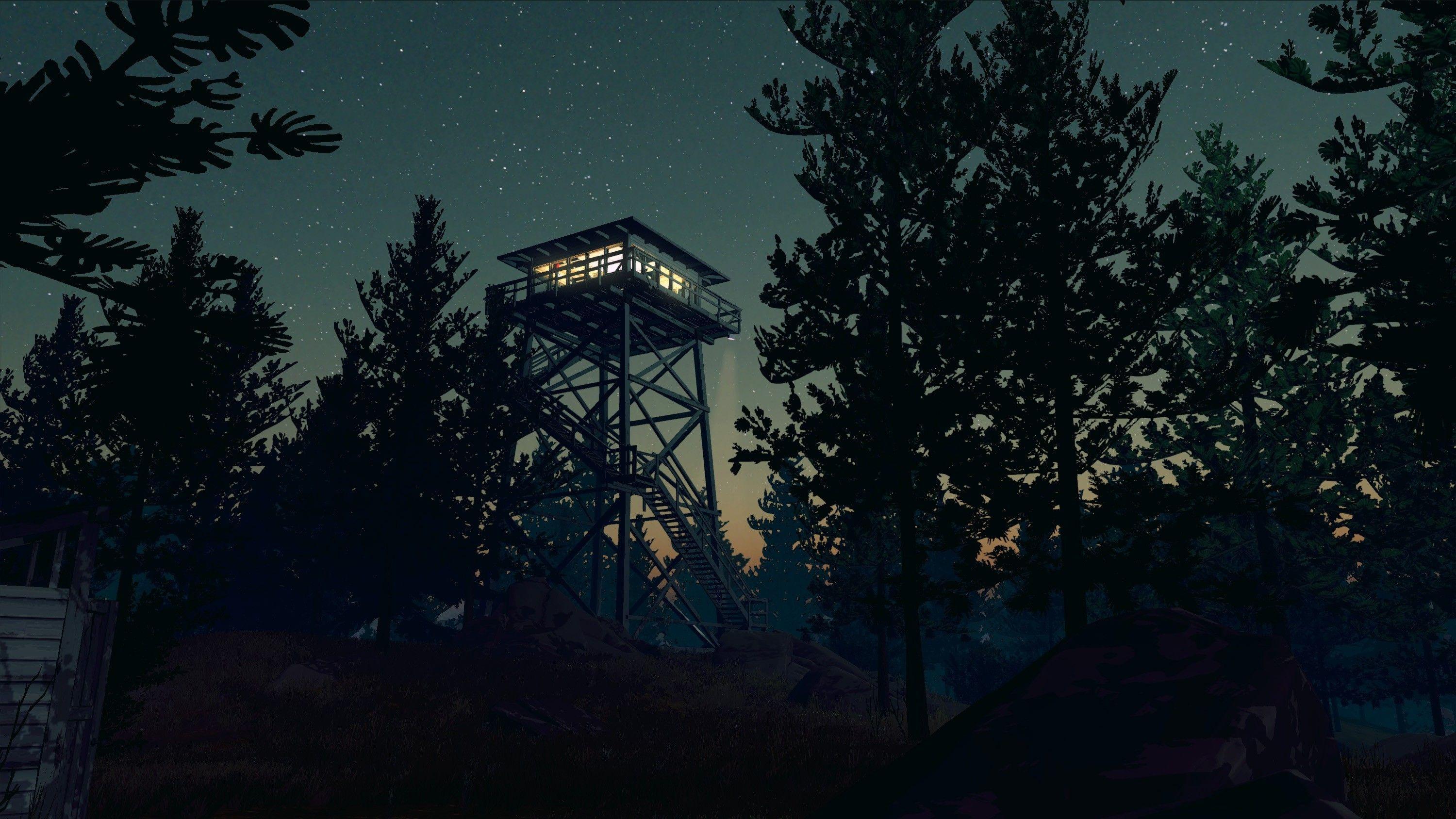 3000x1688 Firewatch, Video Games, Night, Forest, Trees, Stars Wallpaper HD / Desktop and Mobile Background