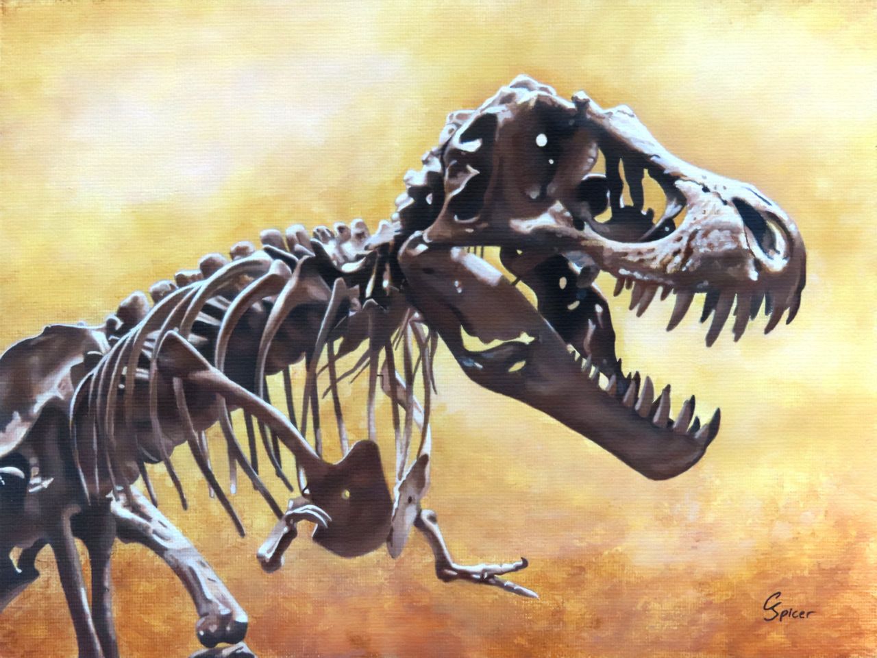 1280x960 How to Paint Tyrannosaurus Skeleton Art Tutorial