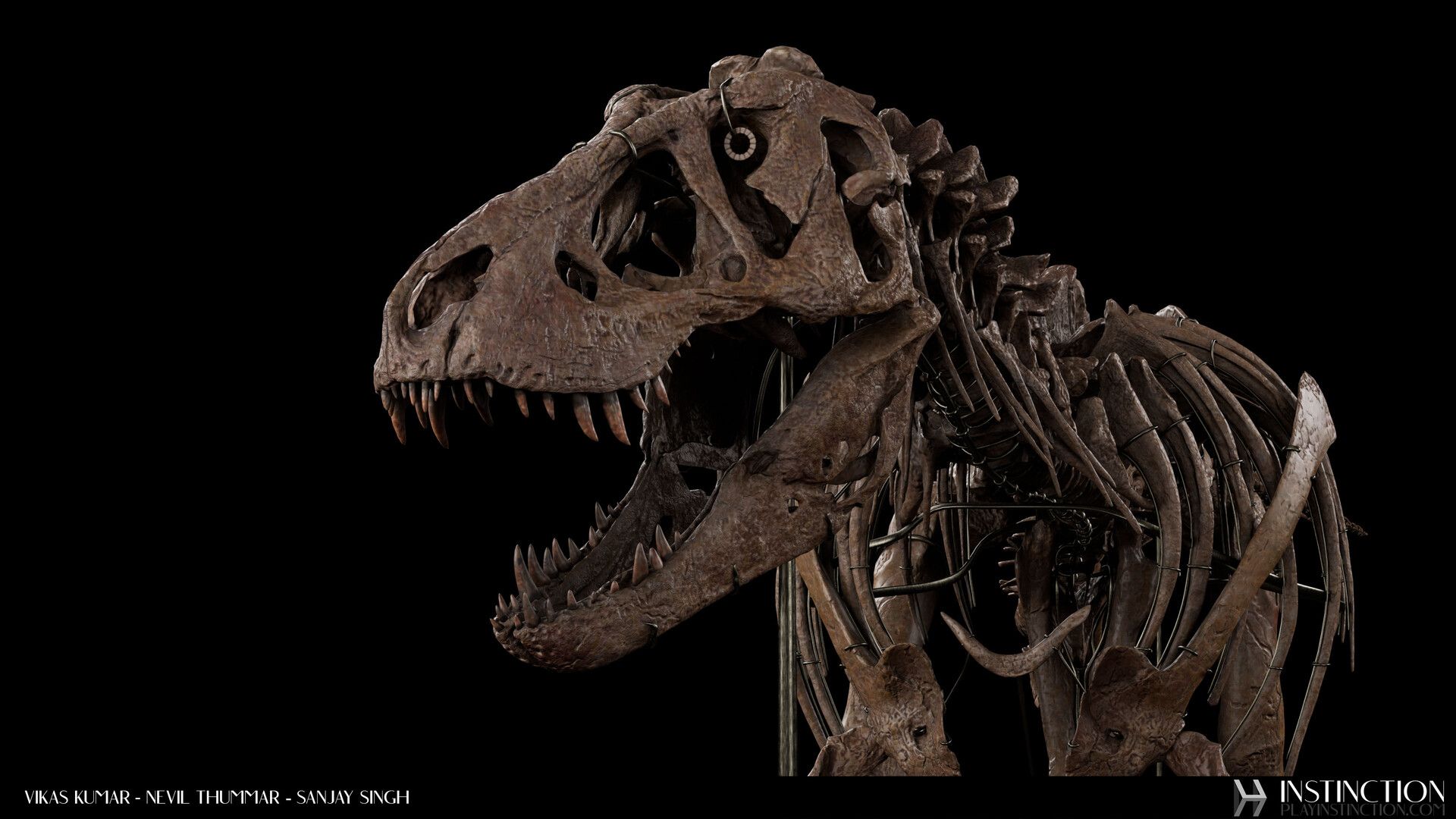 1920x1080 Tyrannosaurus Rex Skeleton Instinction