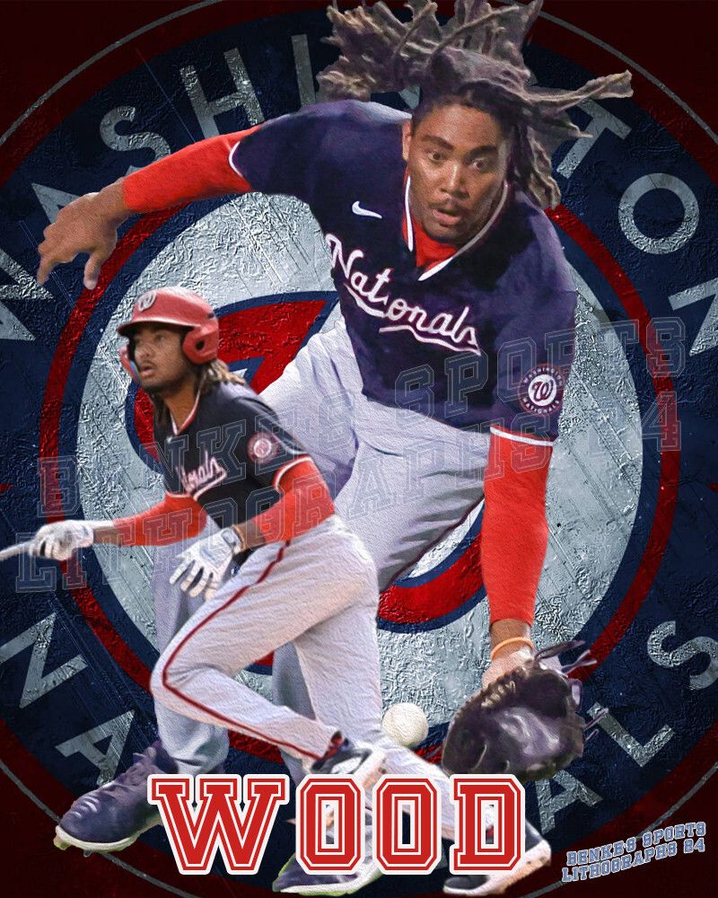 800x1000 Washington Nationals Lithograph print of James Wood 2024