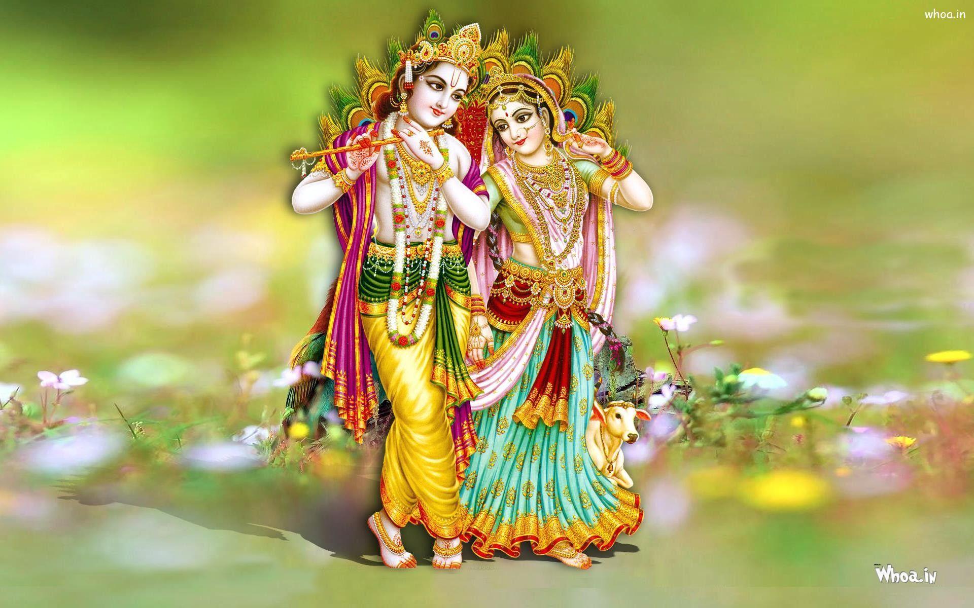 Royal Pattern Vinyl Radha Krishna Wallpaper