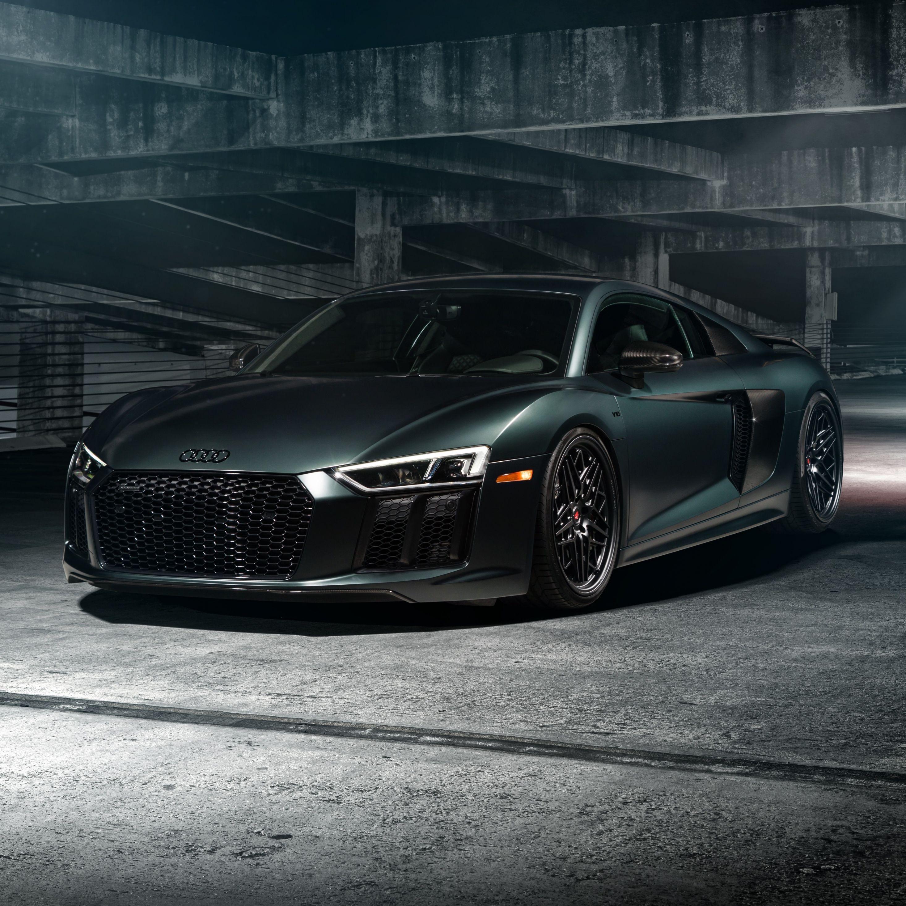 2932x2932 Download 2932x2932 wallpaper audi r dark green, sports car, 2018