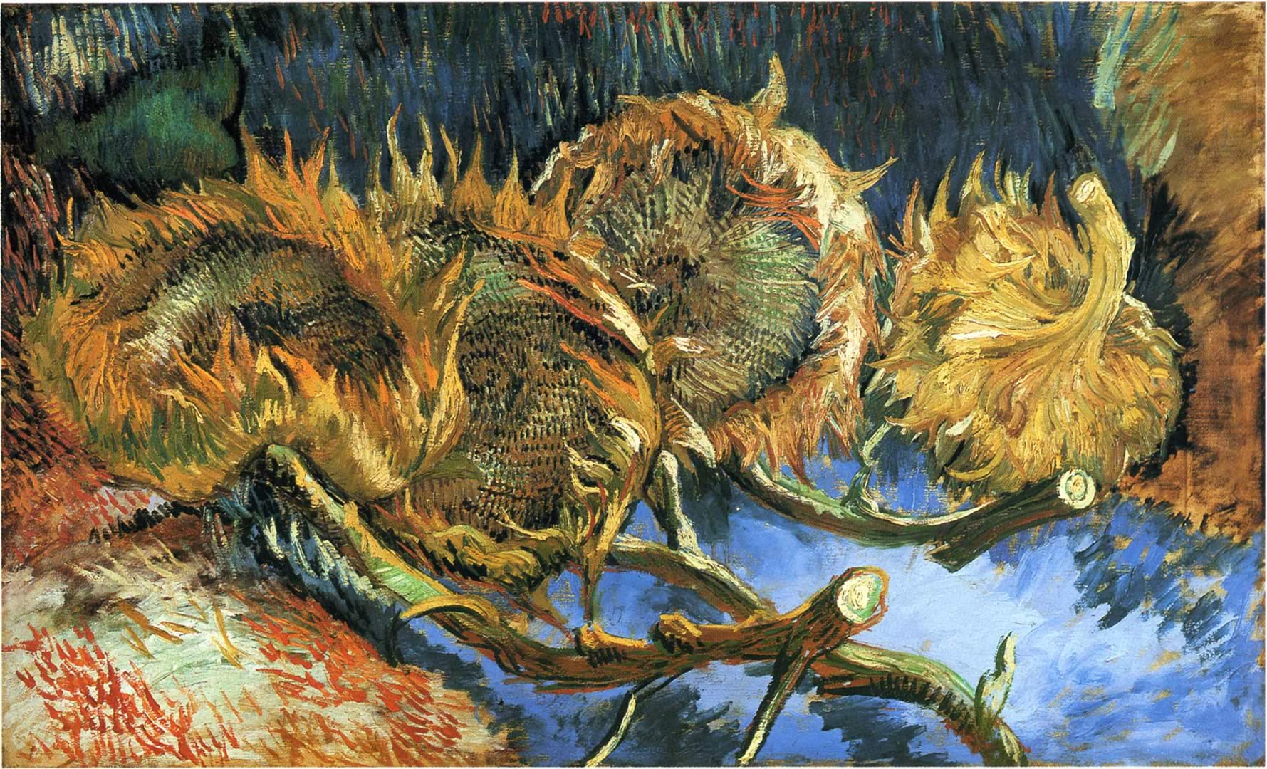 1779x1080 Still Life With Four Old Sunflowers Van Gogh Wallpaper Image