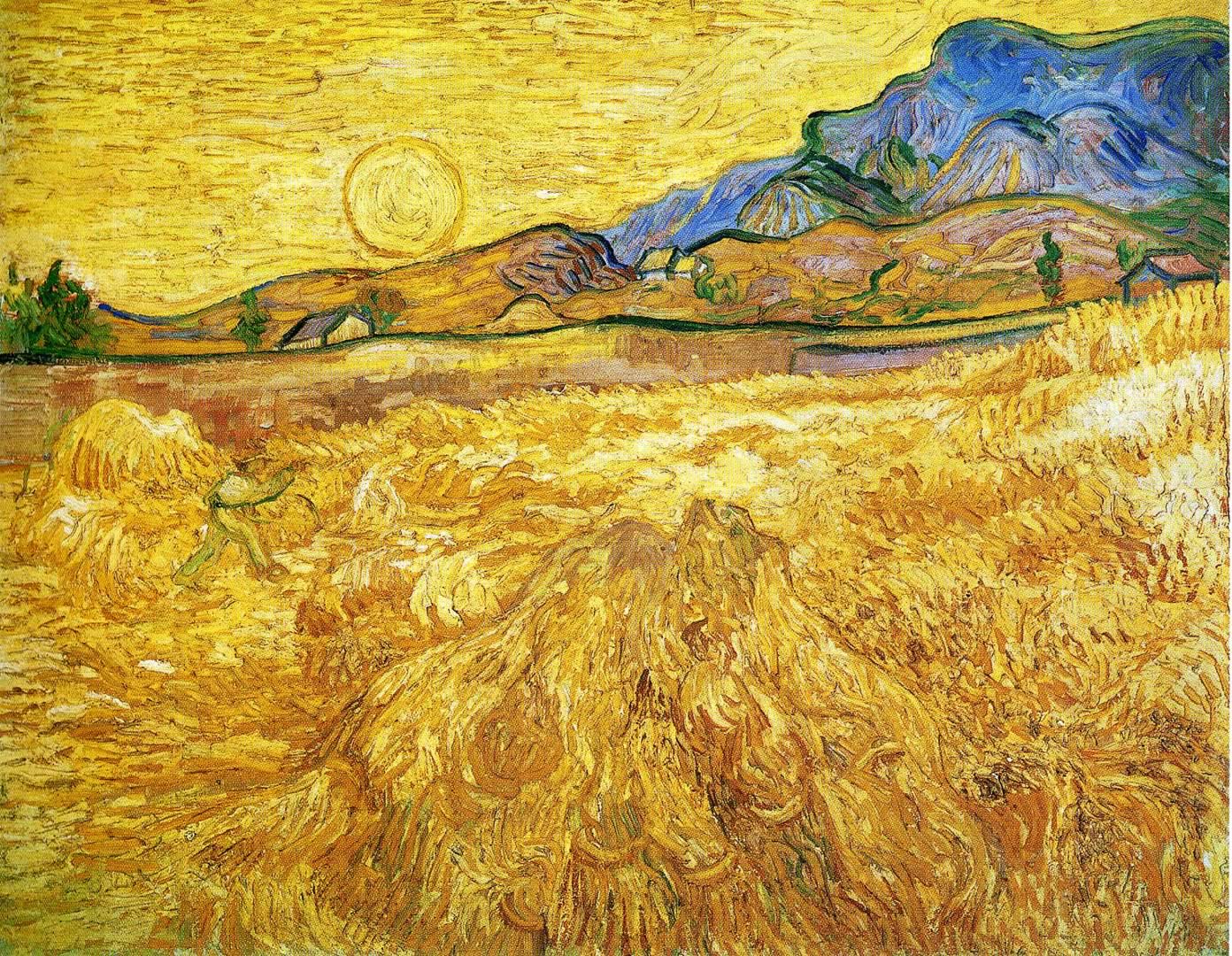 1392x1080 Enclosed Field With Reaper Van Gogh Wallpaper Image