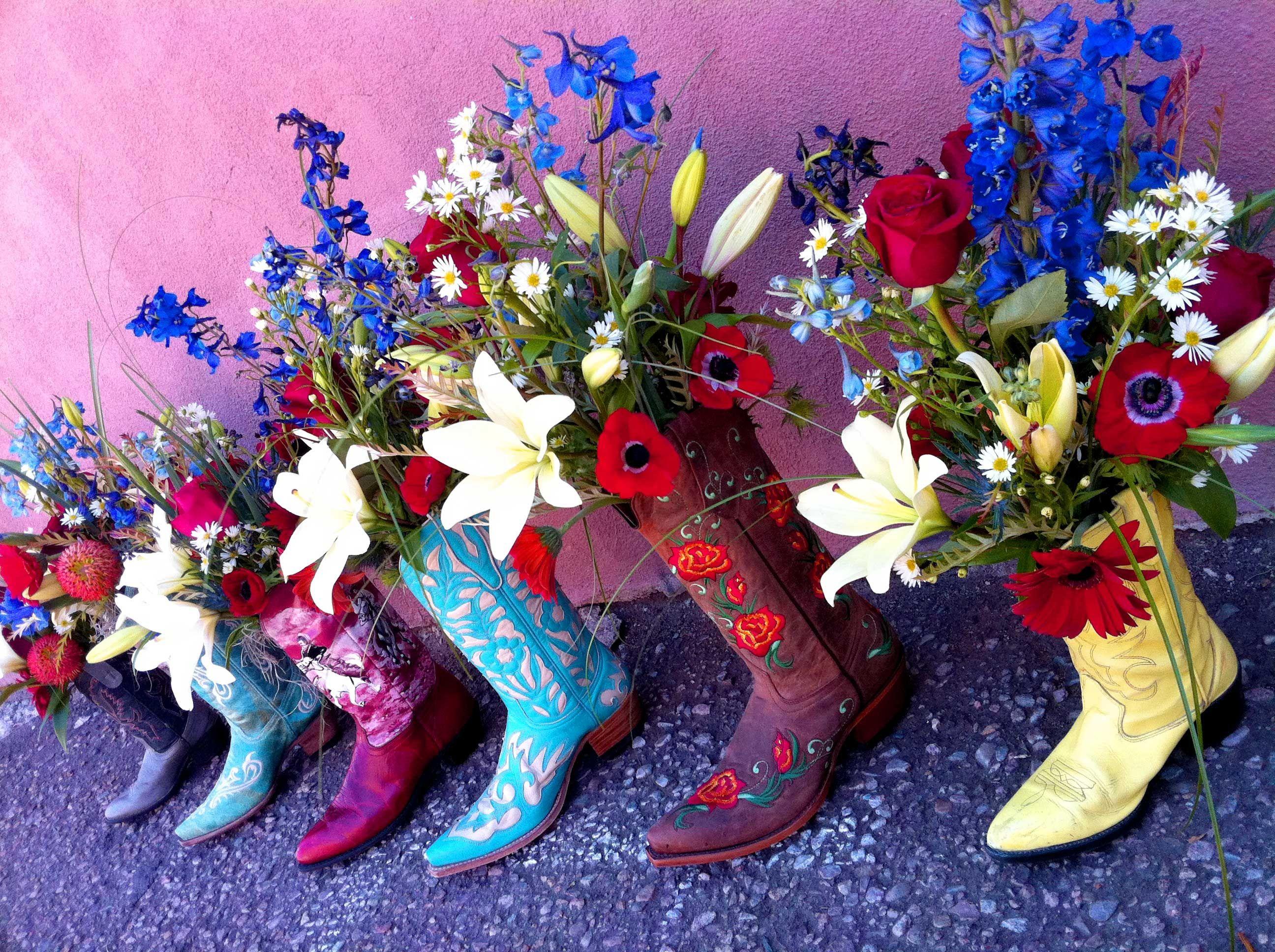 2592x1936 Flowers in Cowboy Boots HD Wallpaper. Background Image