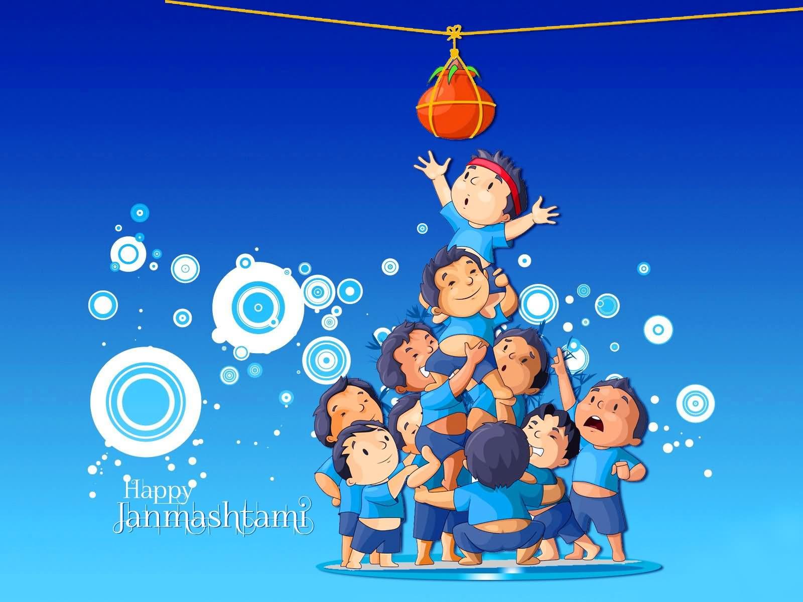 1600x1200 Very Beautiful Krishna Janmashtami Wish Picture And Photo