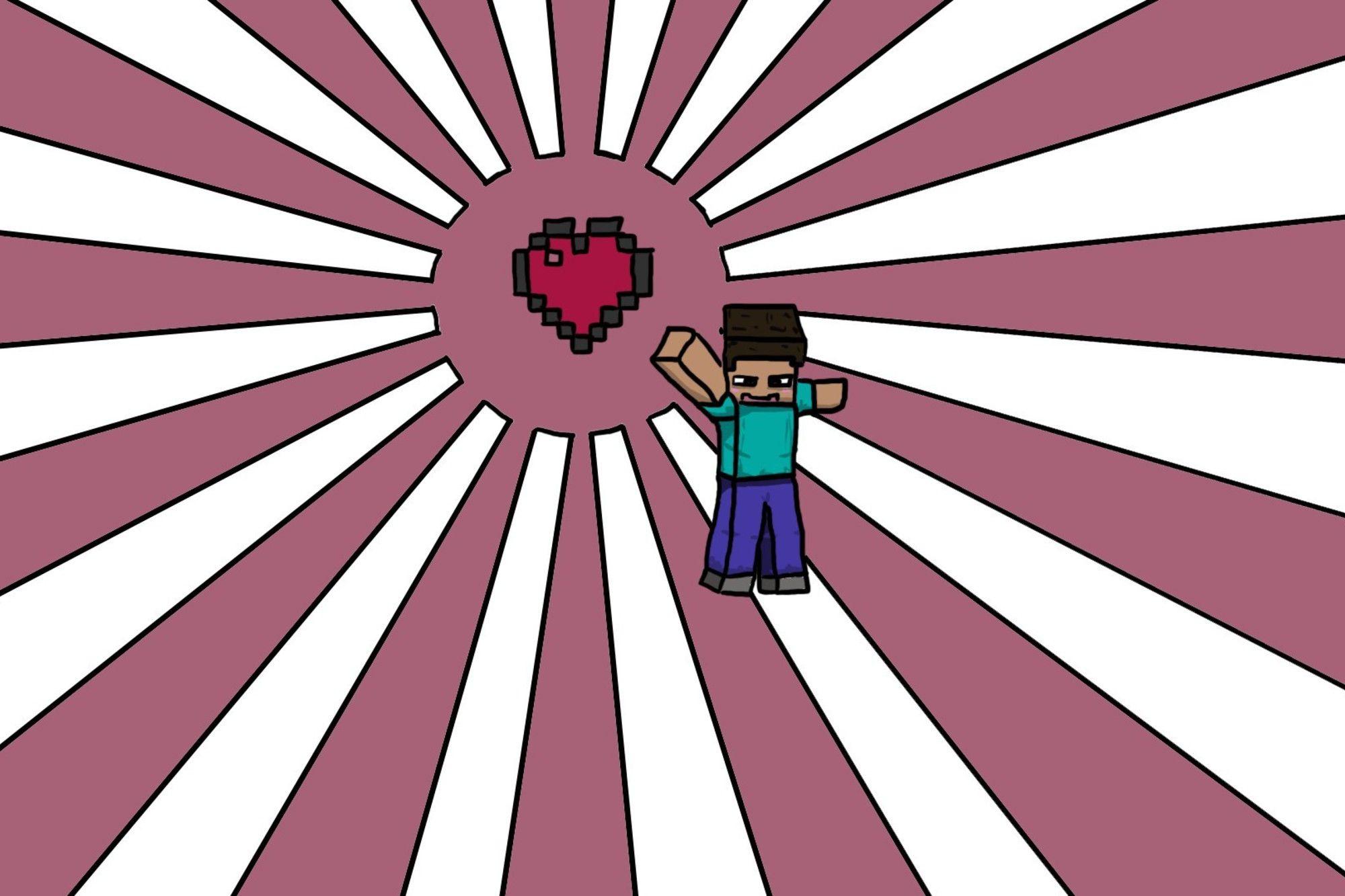 2000x1333 Minecraft notch rising sun steve blocks wallpaper