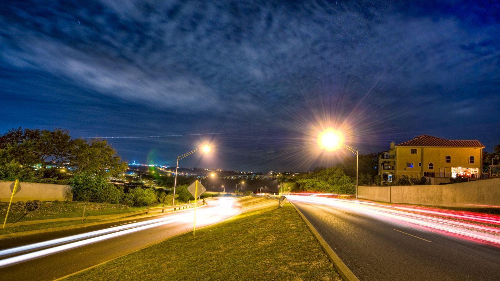 1600x900 Download wallpaper 1600x900 san antonio, texas, road, lights