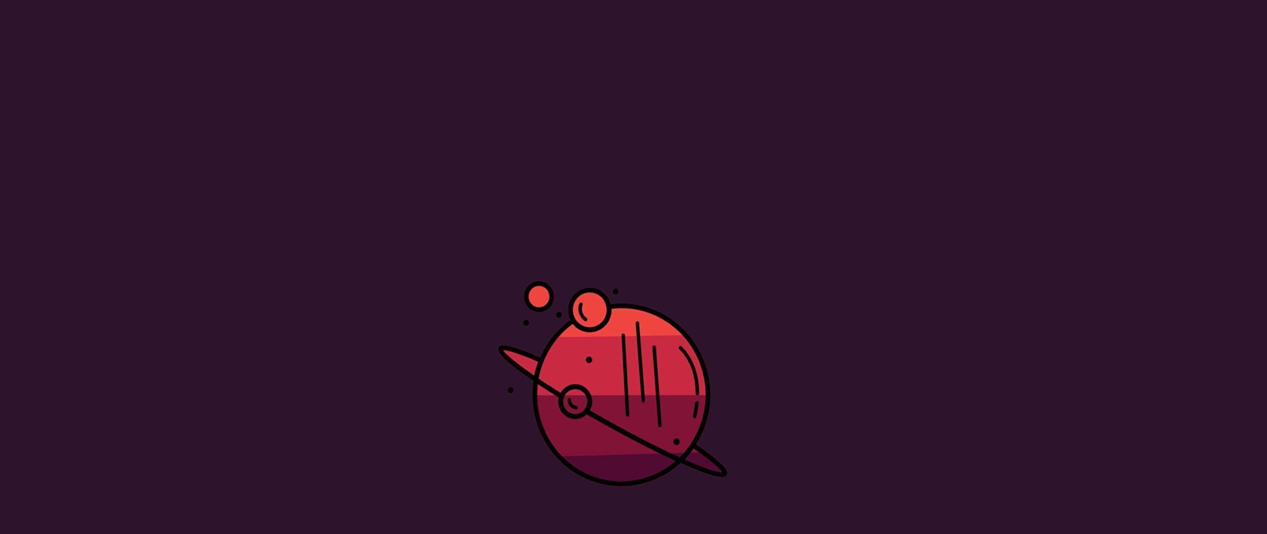 2560x1080 Minimal Planet Red Background 2560x1080 Resolution