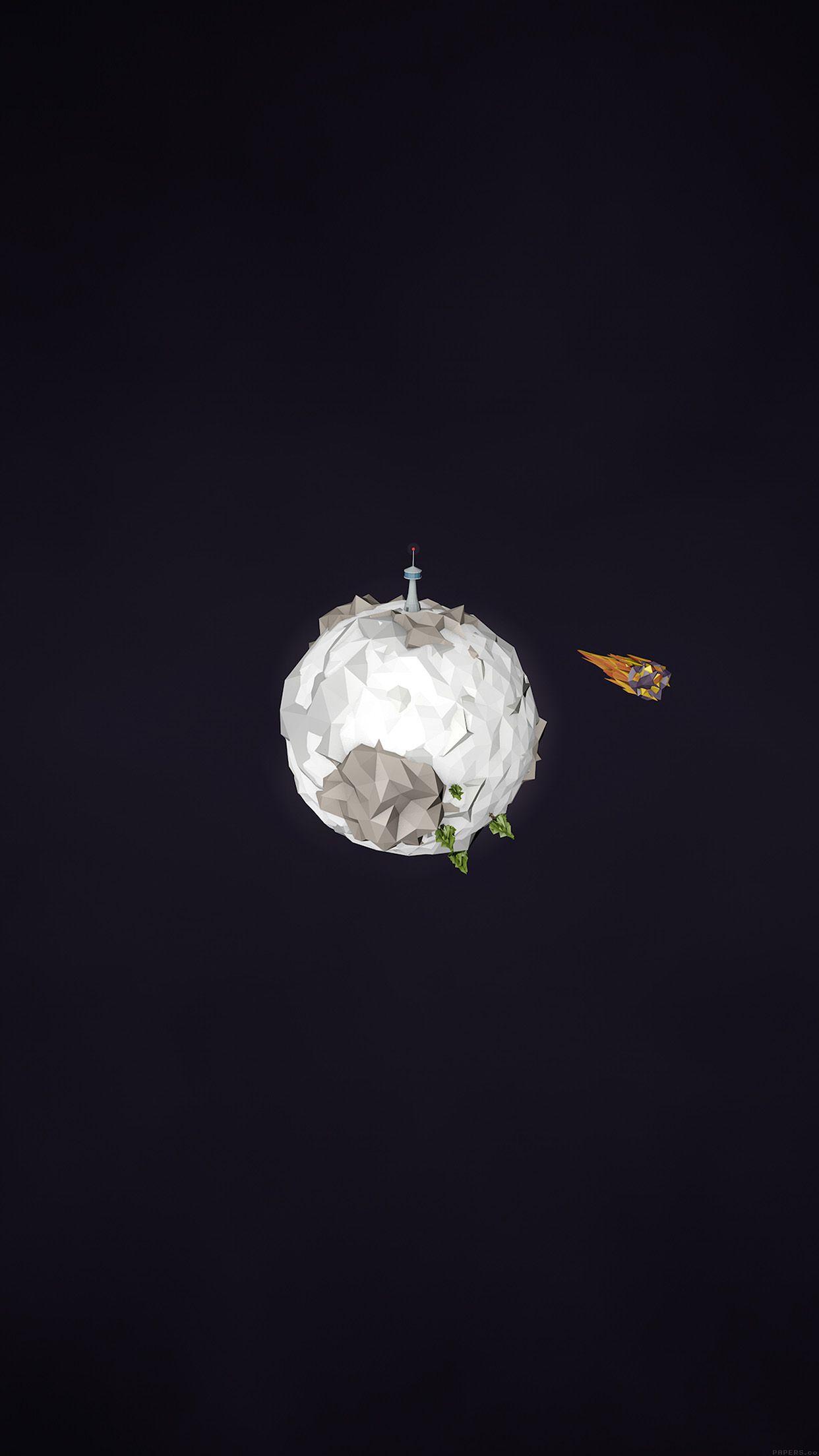 1242x2208 Polygon Planet Cute Minimal Simple Art Dark