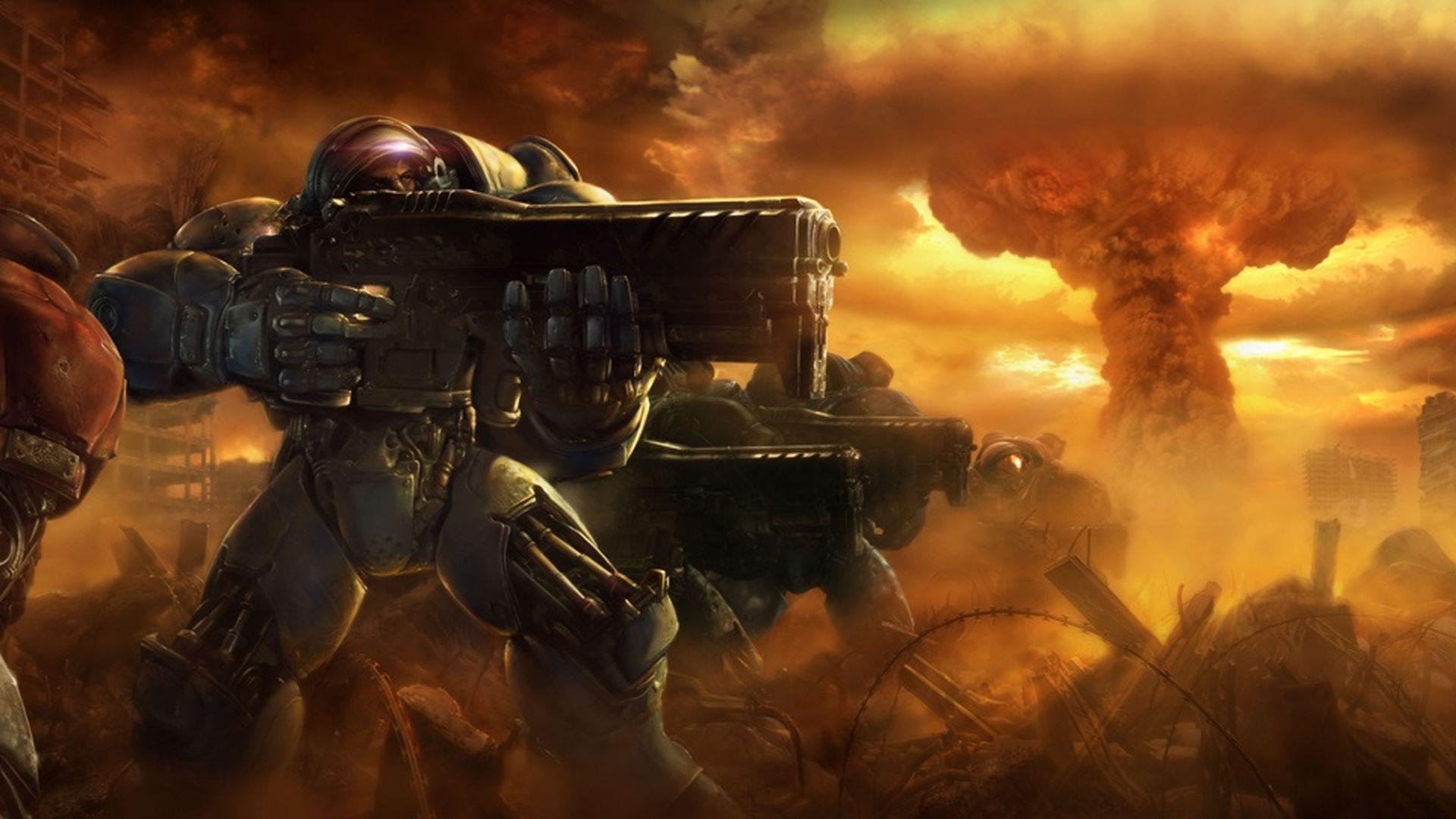 1920x1080 Full HD Wallpaper starcraft wings of liberty soldier nuclear