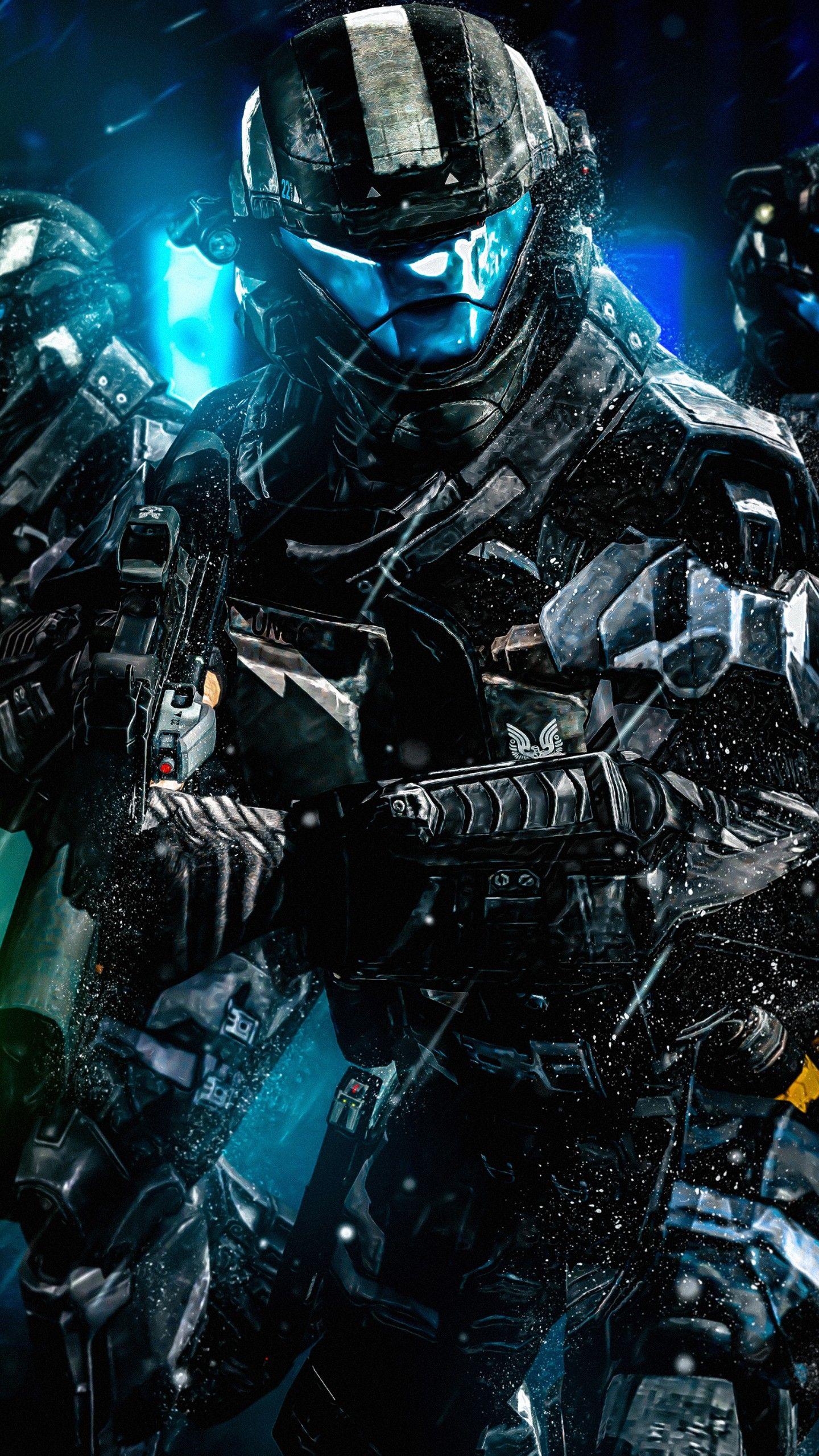 1440x2560 Halo Armoured Squad Wallpaper