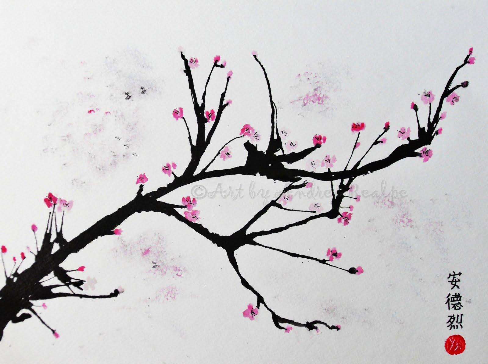 1600x1195 Cherry Blossom Painting