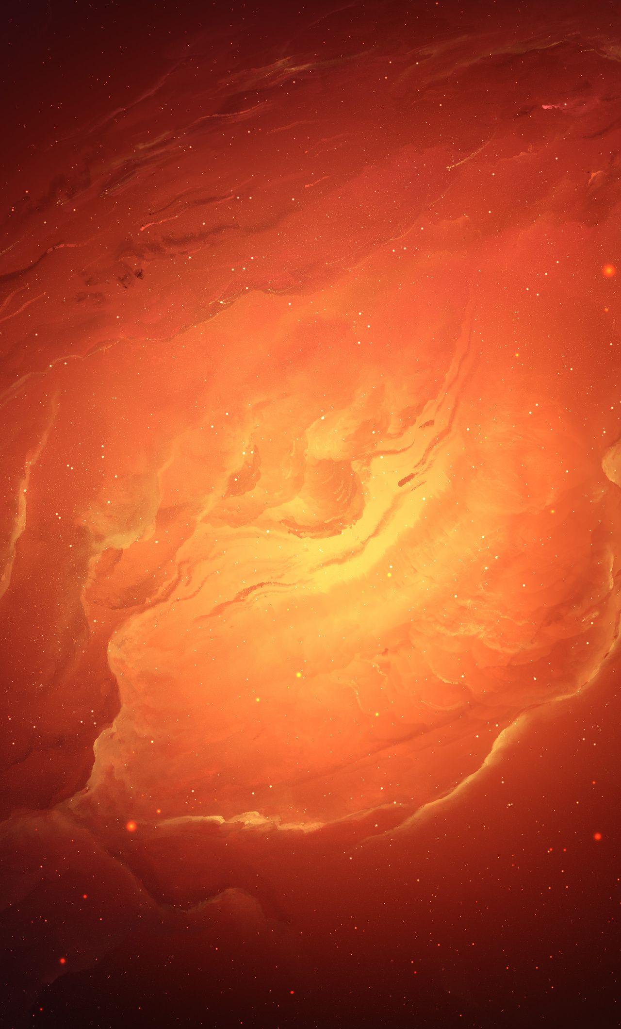 1280x2120 Scifi Nebula Orange Space 5k iPhone HD 4k Wallpaper