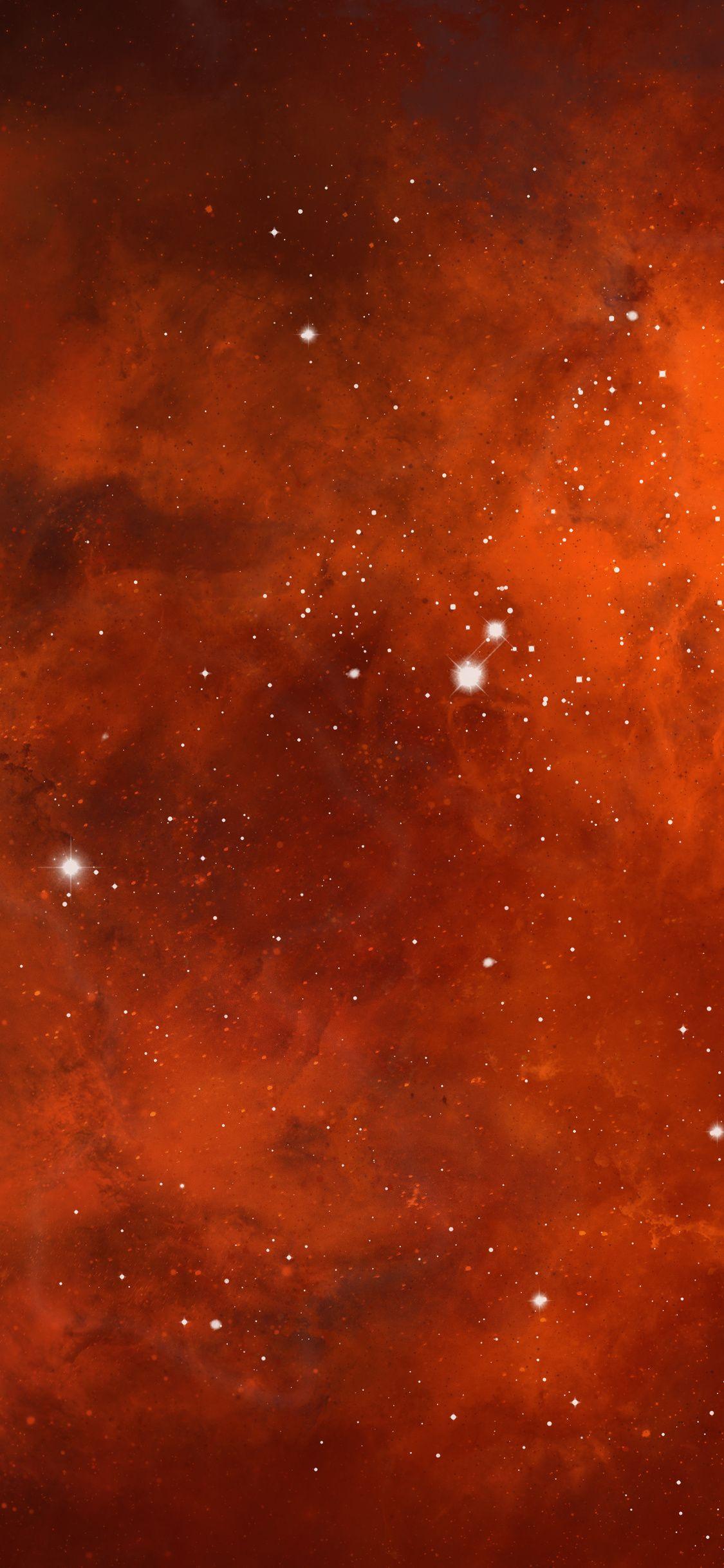 1125x2436 Orange Space Wallpaper HD