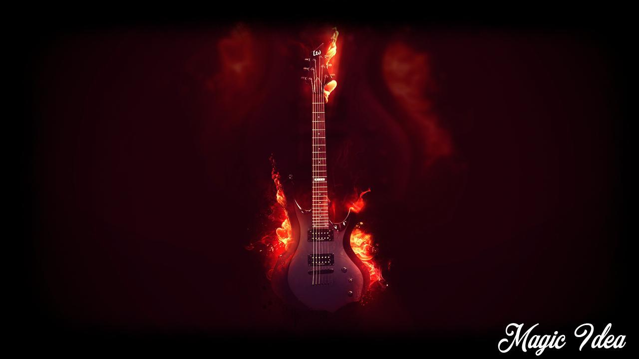 1280x720 Fire Guitar Wallpaper for Android