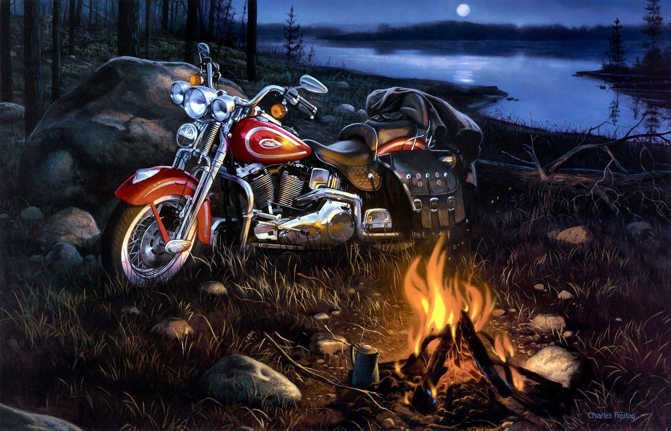 2220x1426 Harley Davidson 3D Wallpaper