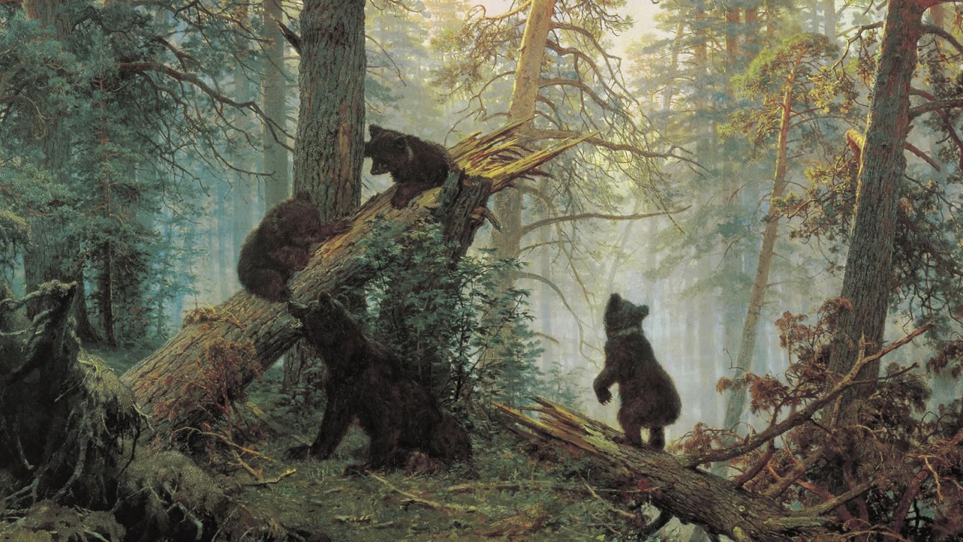 1920x1080 Morning In A Pine Forest Ivanovich Shishkin Wallpaper