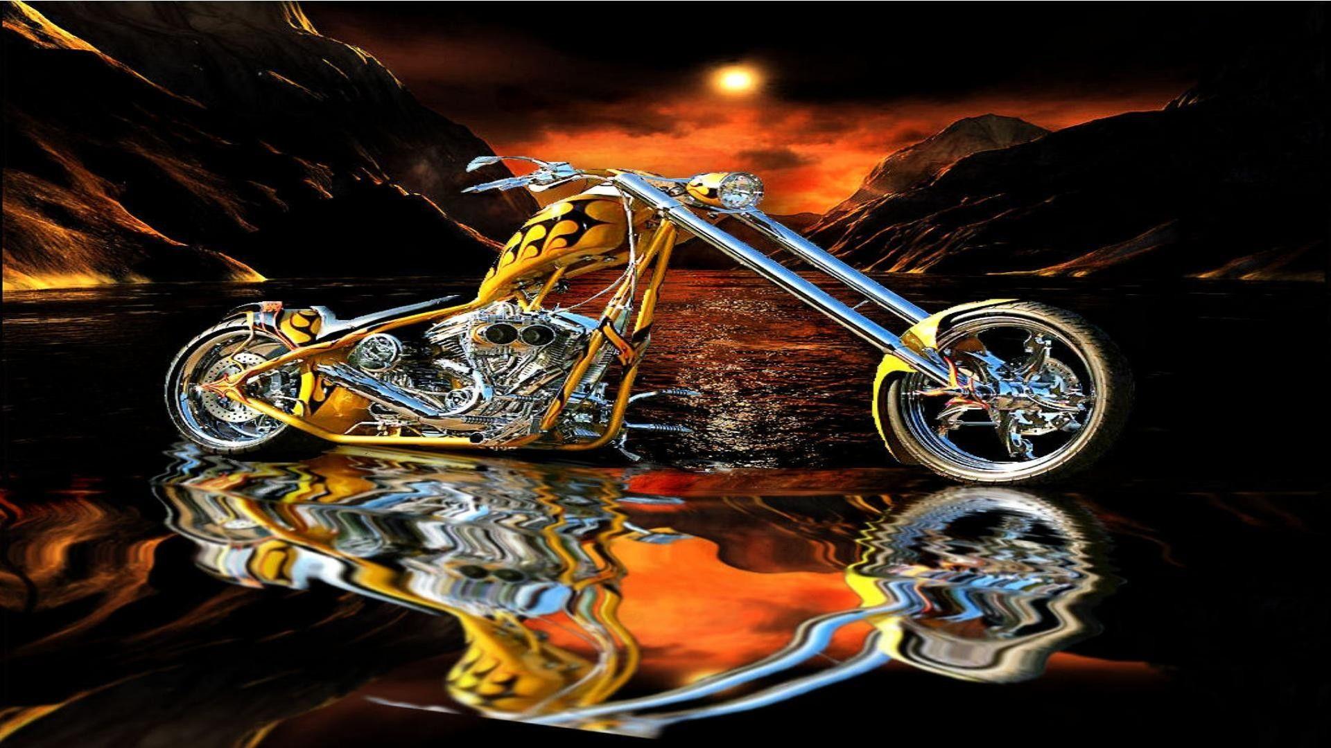 1920x1080 Harley Davidson 3D Wallpaper