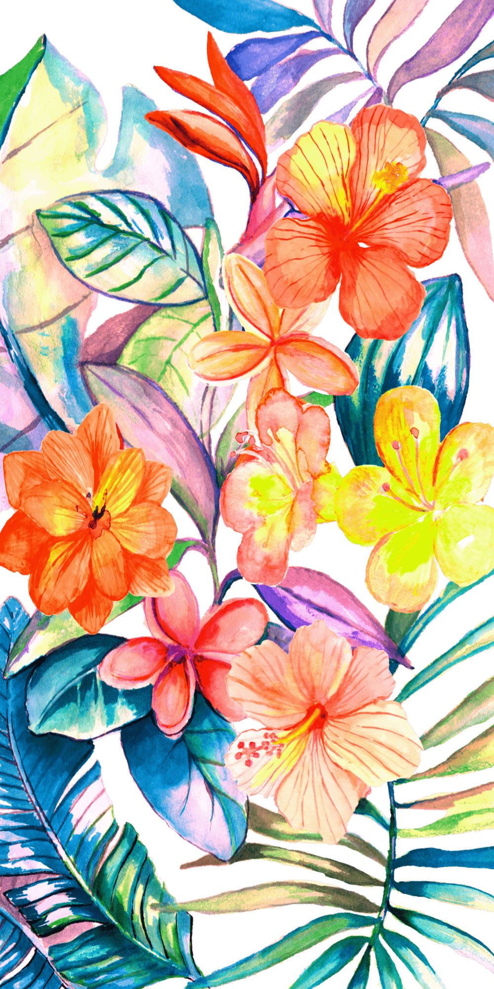 1000x2000 #Jungle nhiệt đới.  #Casetify #iPhone #Art #Design #Floral #Flowers.  Hình nền iphone mùa hè, Hình nền tươi sáng, Bản in nghệ thuật Hawaii