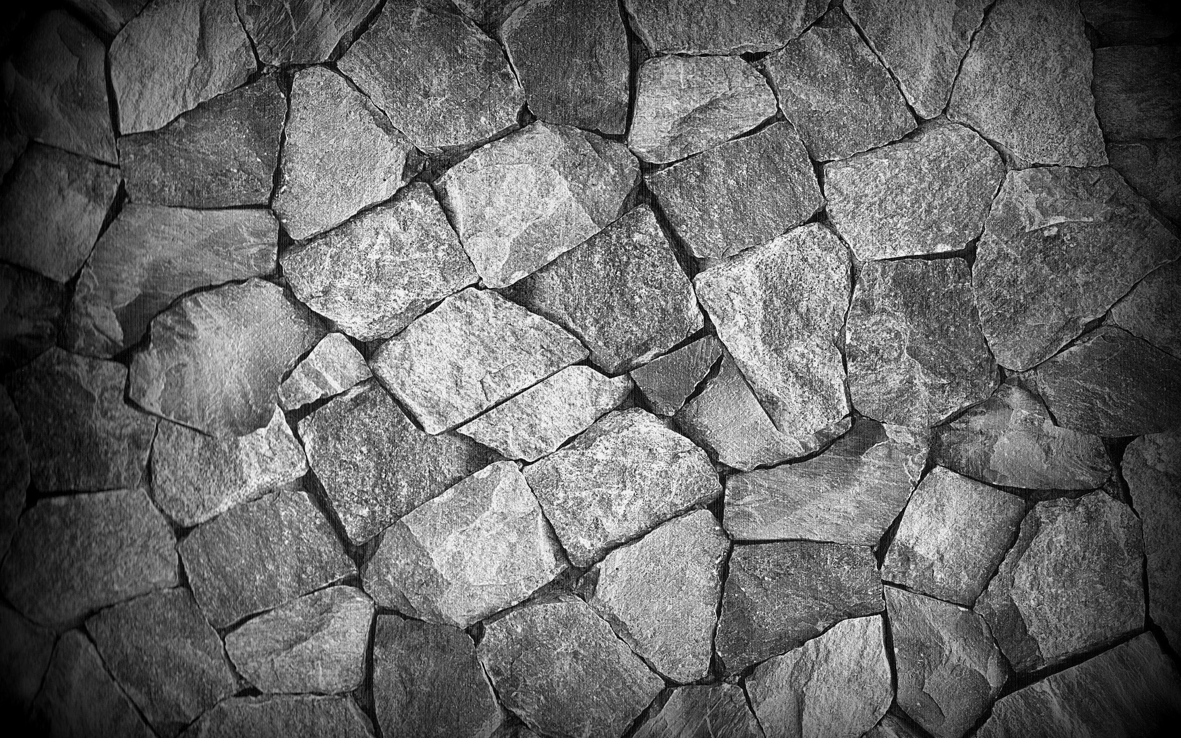 3840x2400 Download wallpaper 4k, black stones, macro, natural rock texture