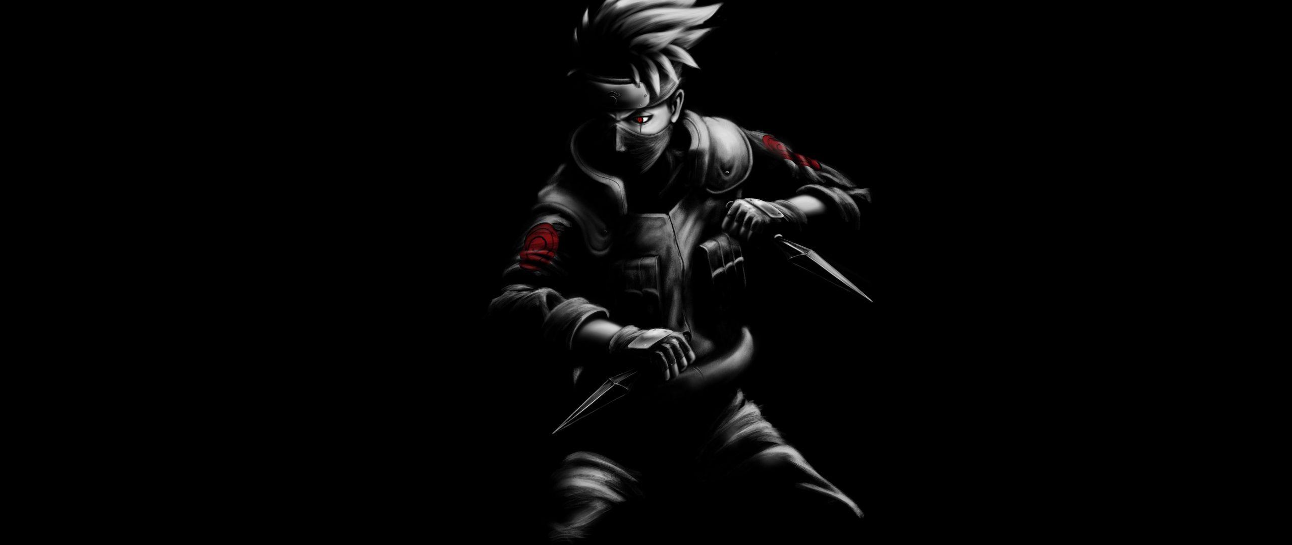 2560x1080 Download Kakashi Hatake, Naruto, dark, fan art wallpaper, 2560x Dual Wide, Widescreen