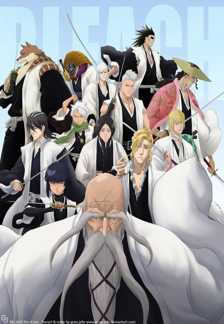 744x1074 HD Anime Bleach Captains Wallpaper