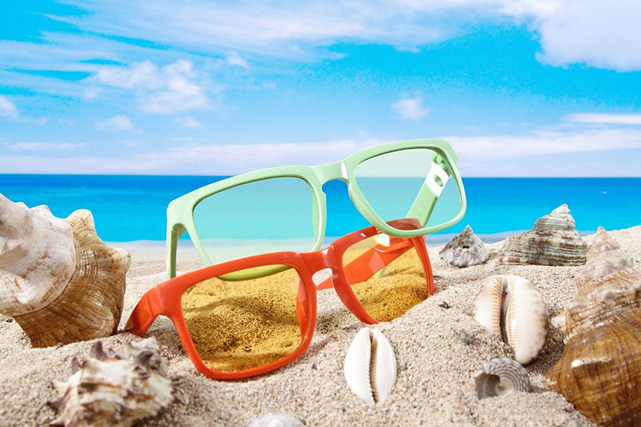 1280x853 Desktop Wallpaper Summer Sand Shells Glasses