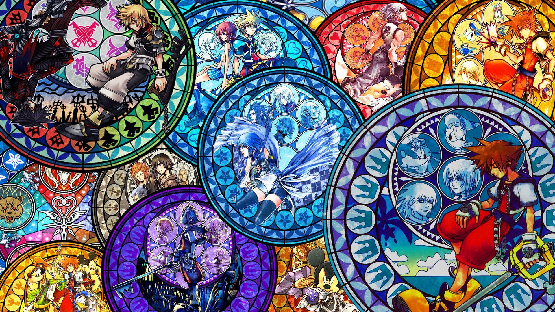 1920x1080 Kingdom hearts stained glass