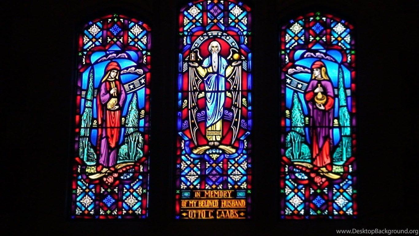 1366x768 Stained Glass Art Window Religion R Wallpaper Desktop Background