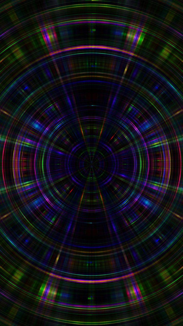 750x1334 Psychic Color Circle Abstract Dark Rainbow Pattern Wallpaper