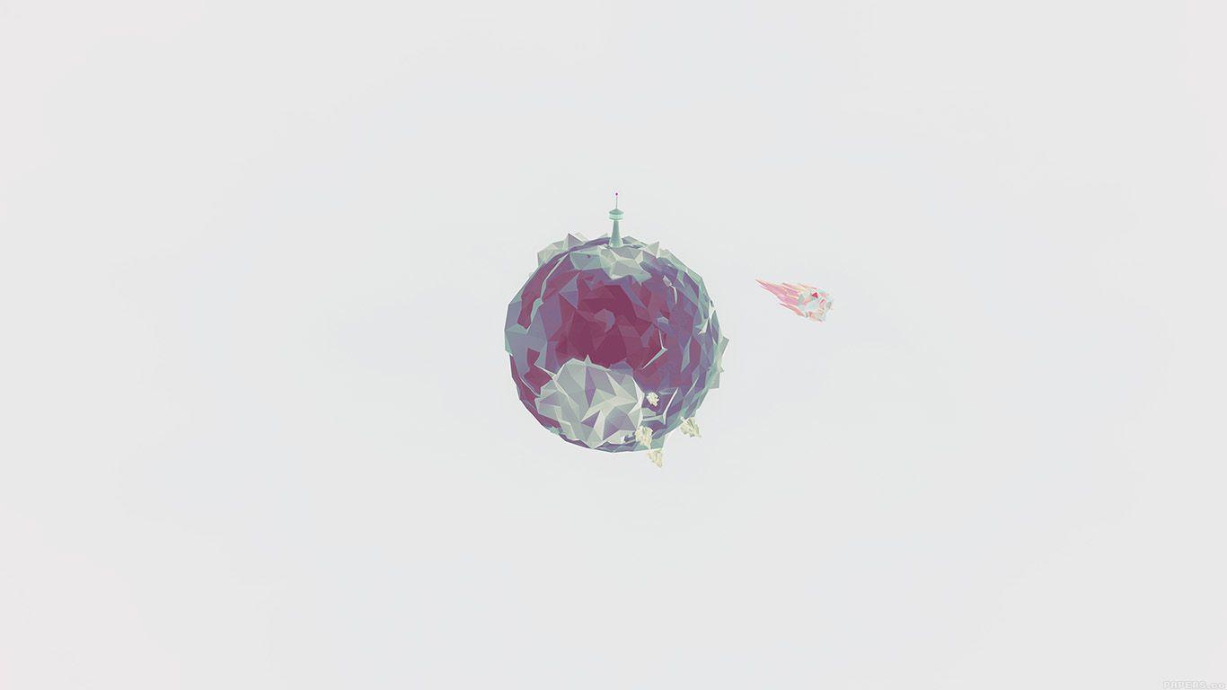 1366x768 Polygon Planet Cute Minimal Simple Art White Wallpaper