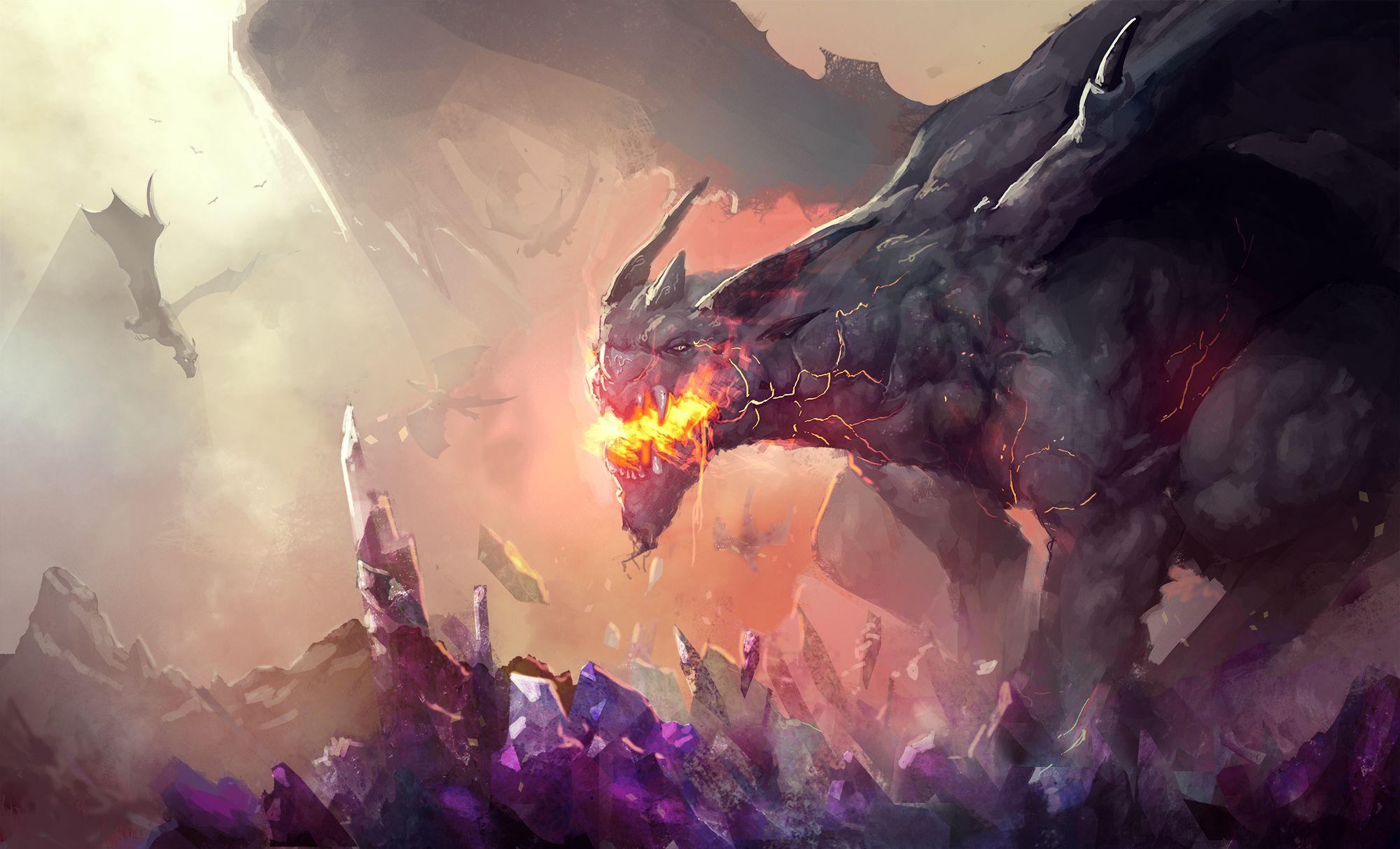 2000x1213 #fantasy art, #magic, #dragon wallpaper. Mocah.org HD
