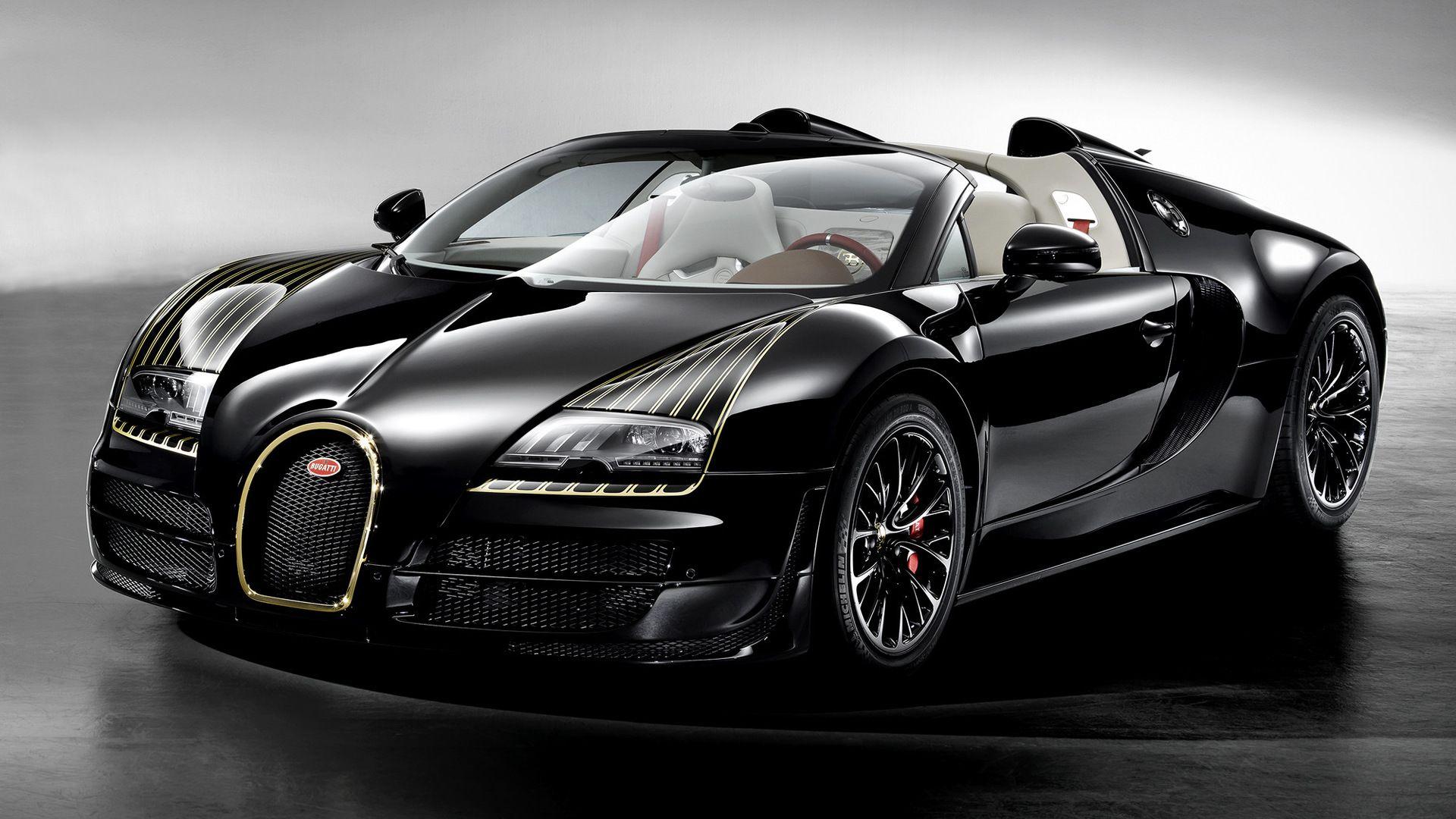 1920x1080 Bugatti Veyron Black Bess Car Wallpaper. HD Desktop Background
