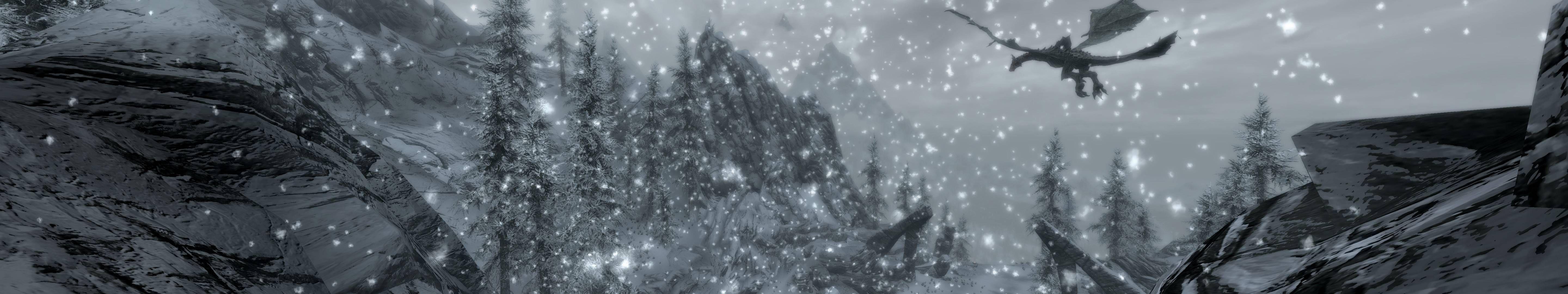 5760x1080 Flying dragon in The Elder Scrolls V: Skyrim desktop wallpaper 396