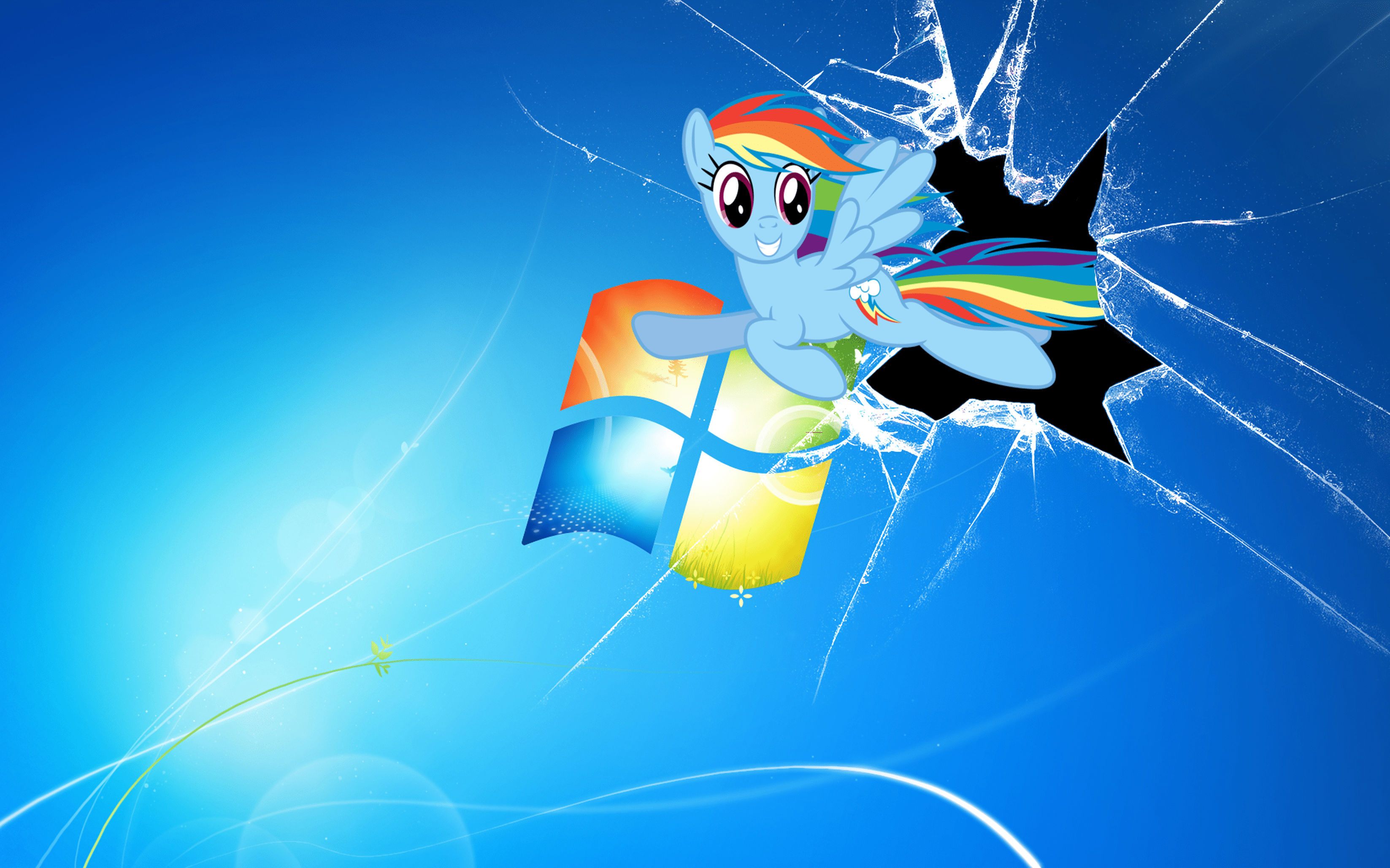 3294x2058 Rainbow Dash Broken Screen Wallpaper