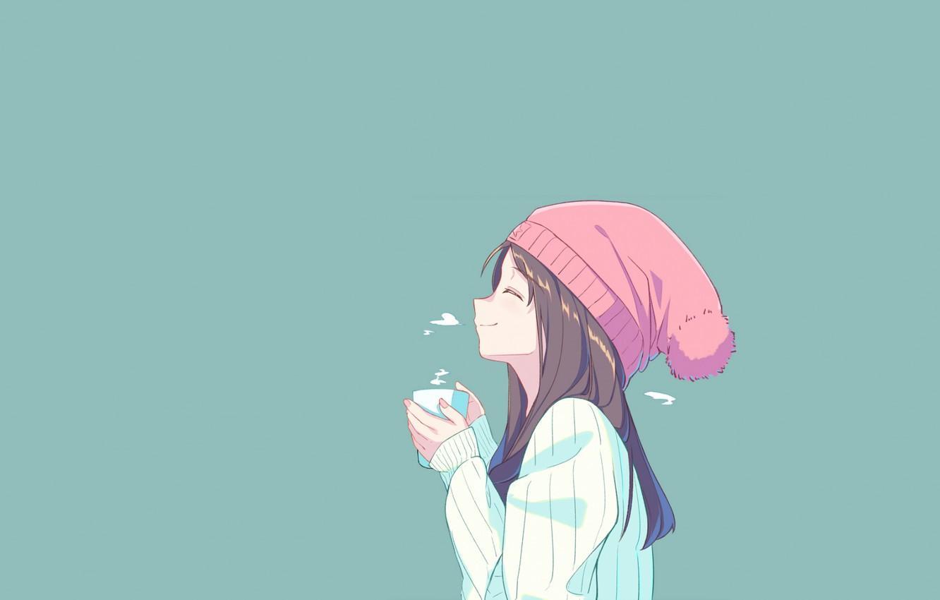 1332x850 Anime Drinking Coffee Wallpaper