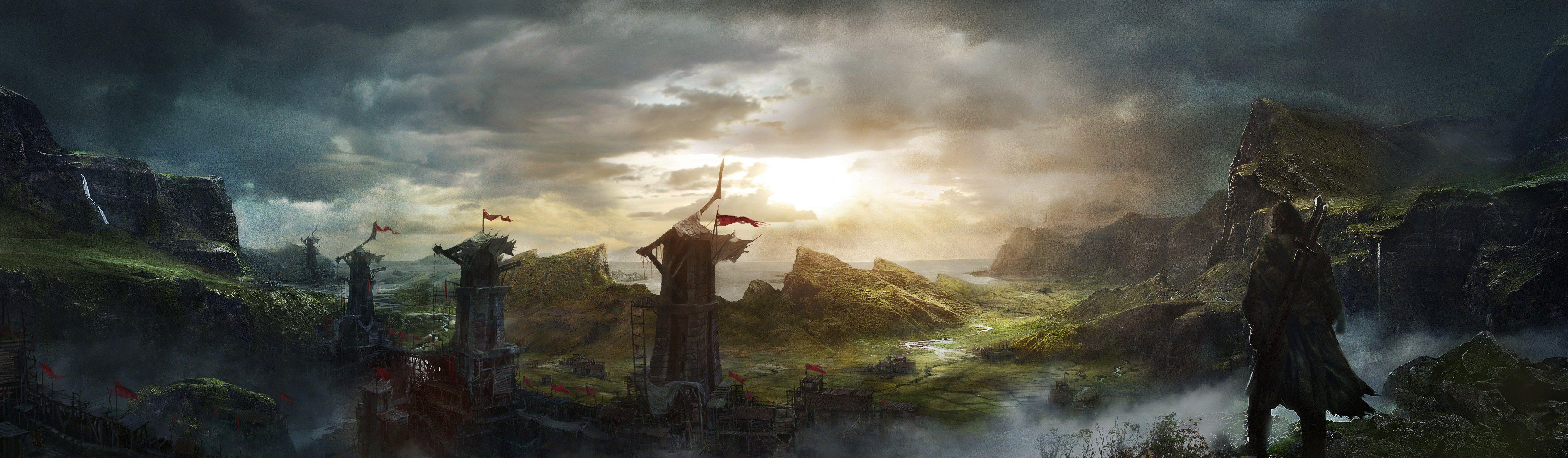 5200x1520 MIDDLE EARTH SHADOW MORDOR action adventure fantasy lotr lord
