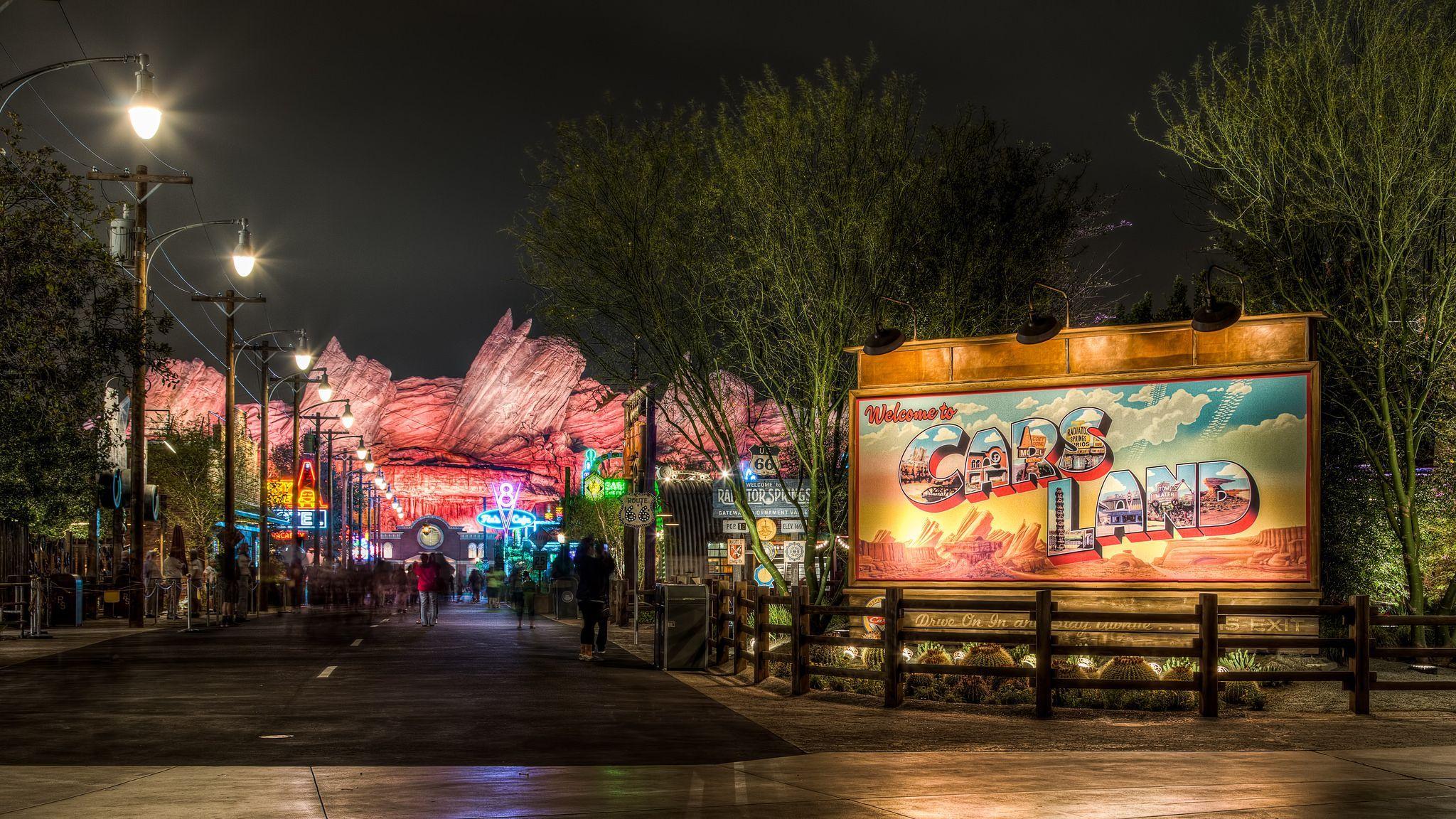 2048x1152 Welcome to Cars Land. Cars land, Desktop wallpaper background, Wallpaper