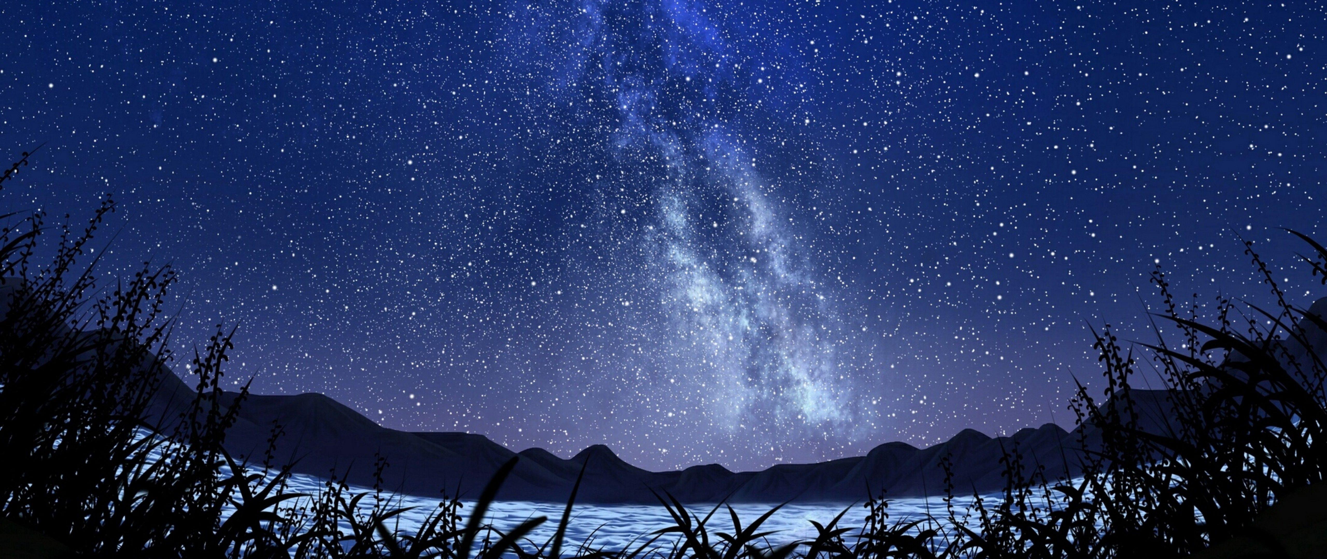 5120x2160 Night In The Summer Wallpaper