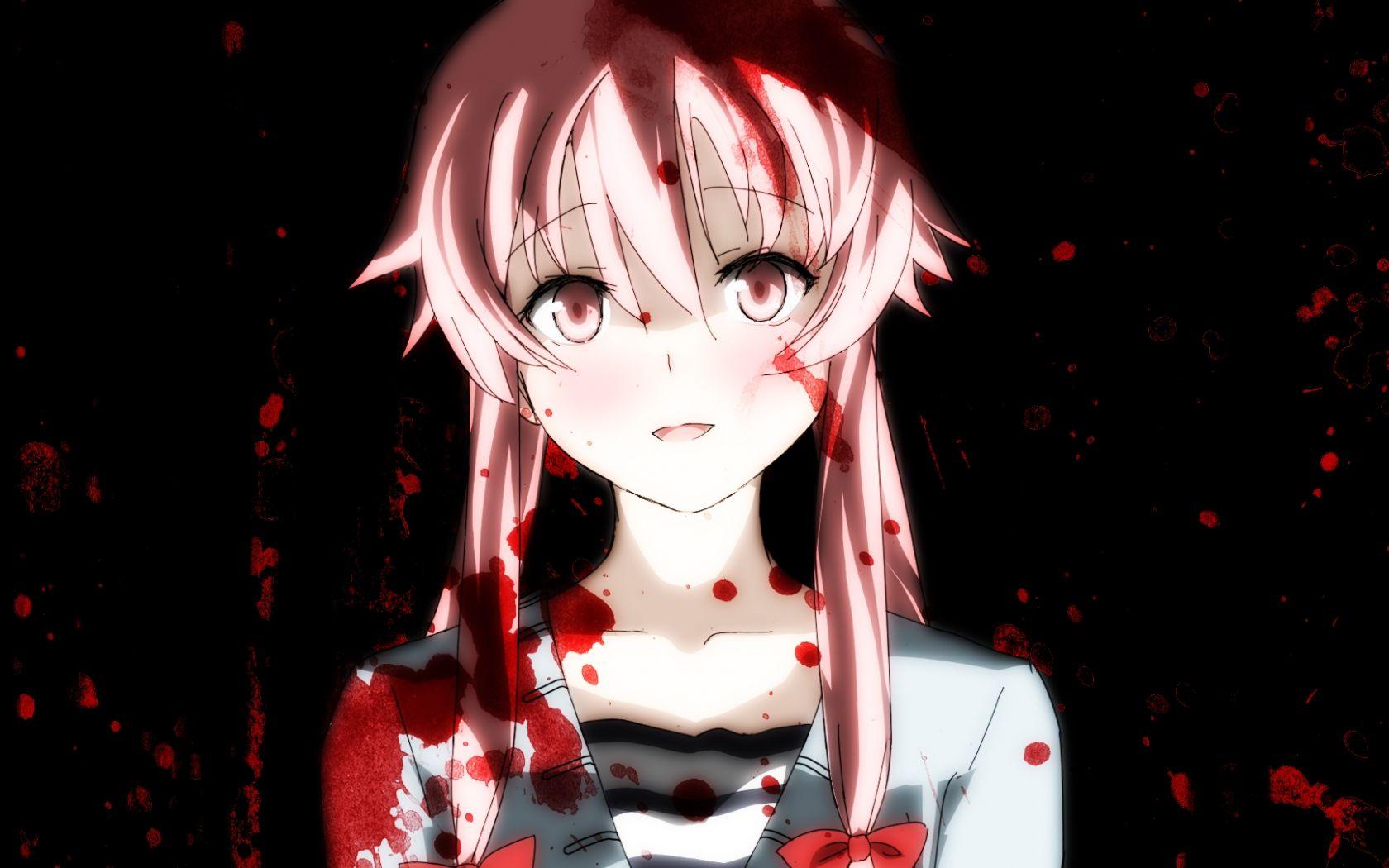 1680x1050 Free download Creepy Bloody Anime Girl Wallpaper HD background
