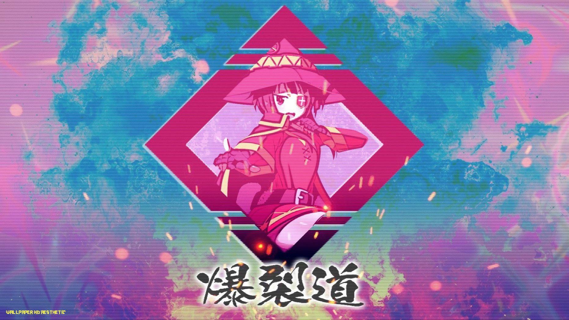 1862x1047 Vaporwave aesthetic Megumin wallpaper : Megumin