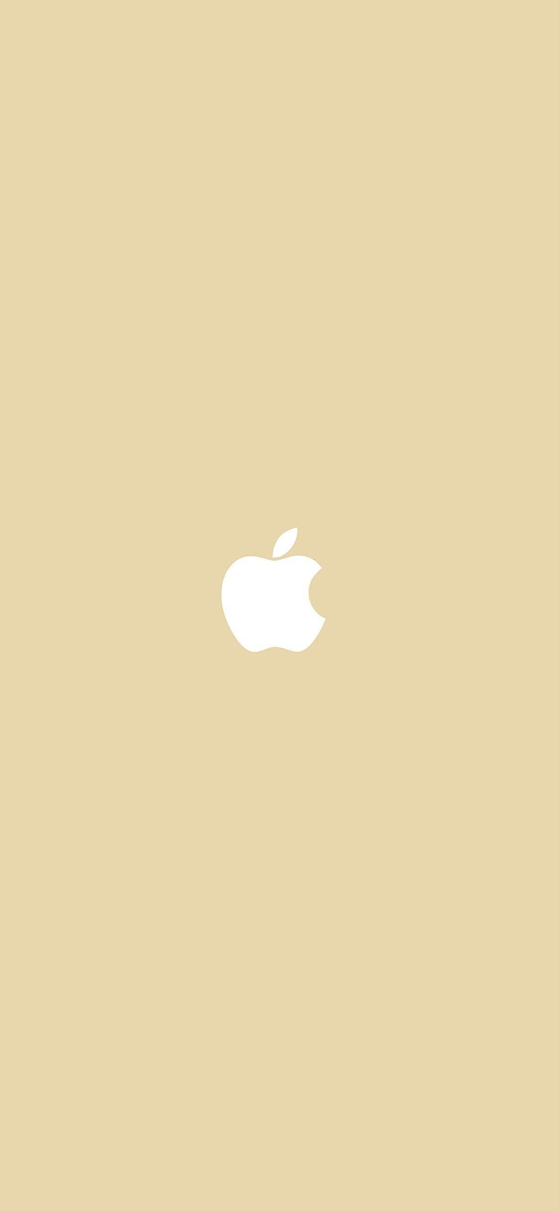 1125x2436 Simple Apple Logo Gold Minimal