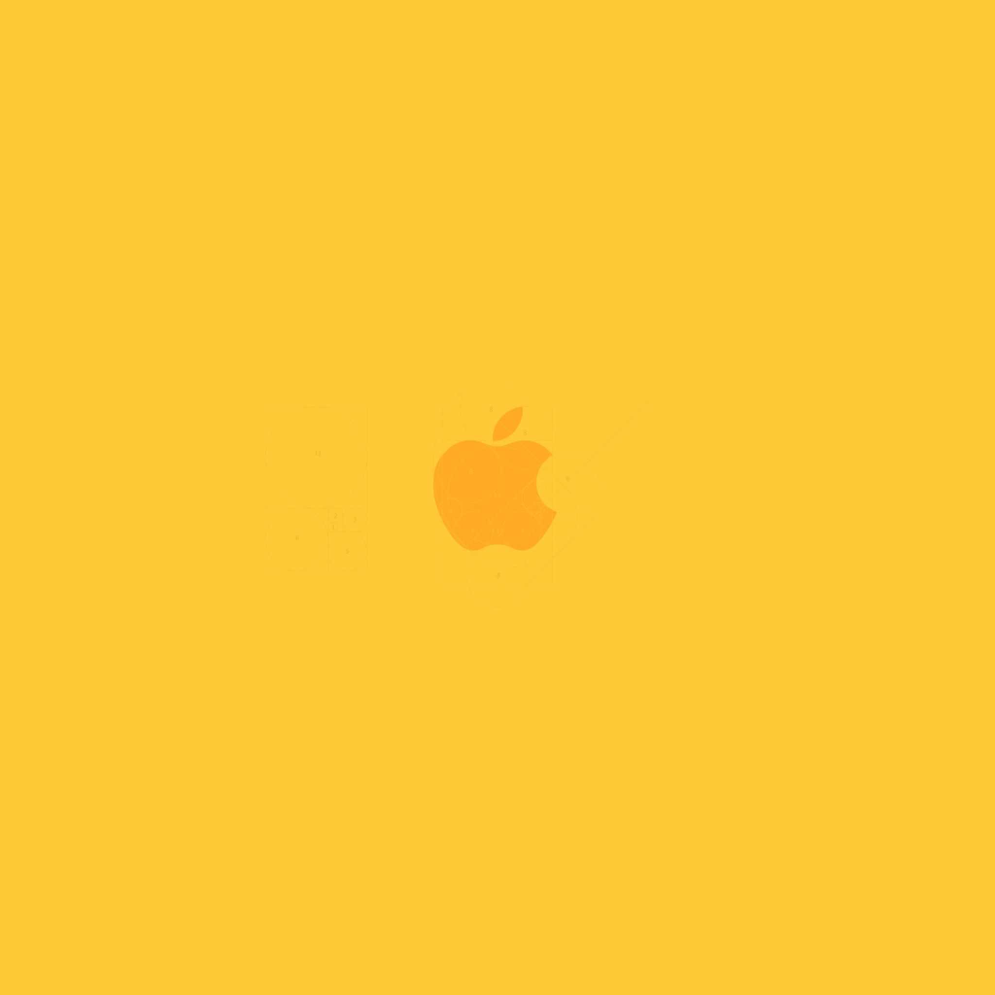 2048x2048 Yellow Apple. Tap to see more nice iPad wallpaper!
