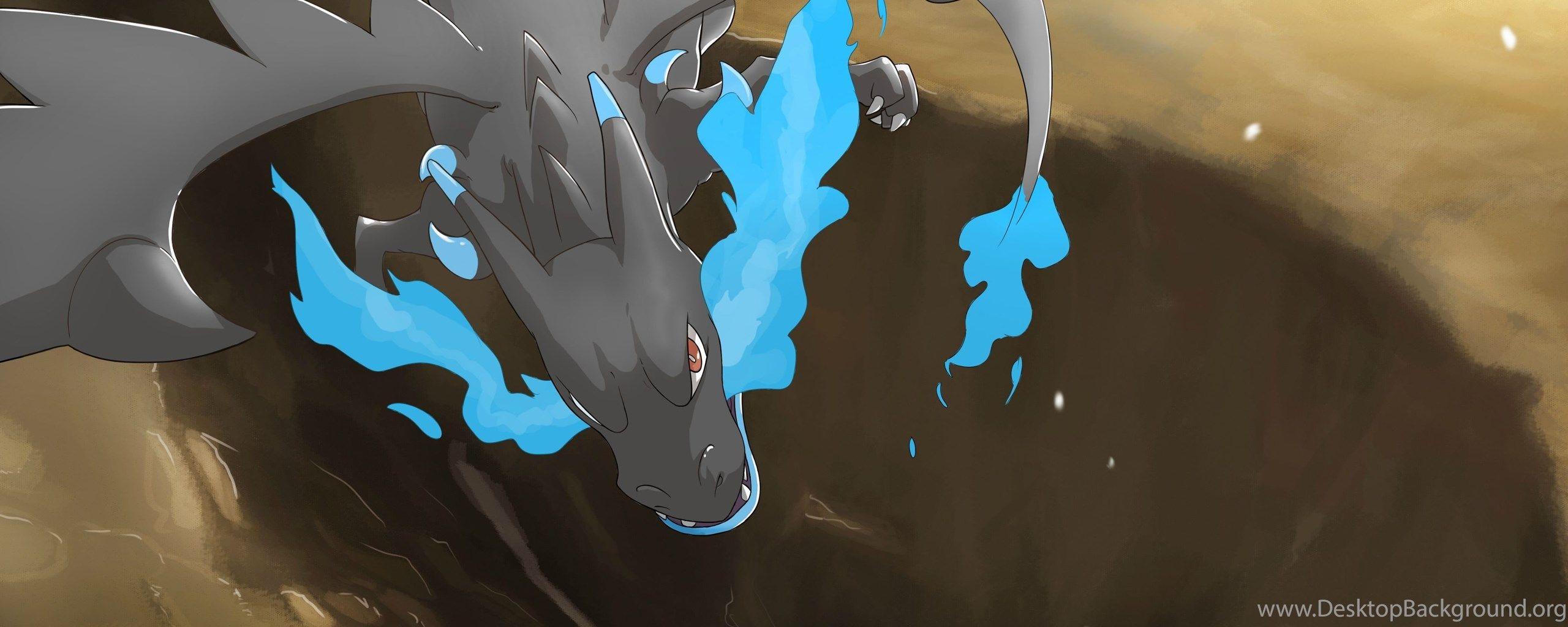 2560x1024 Mega Charizard X Wallpaper : Pokemon Desktop Background