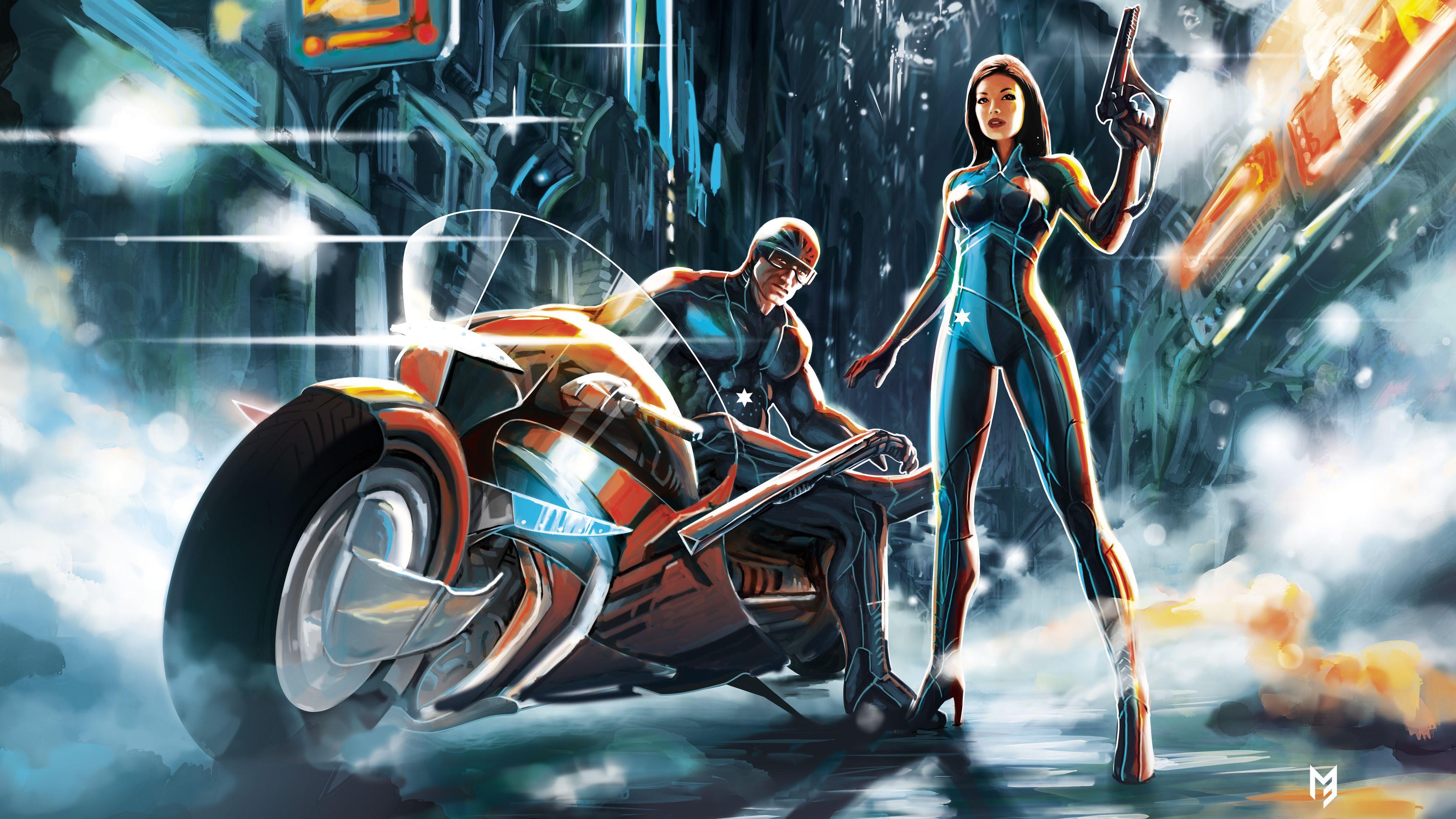 3840x2160 Wallpaper 4k Scifi Warrior Bike 4k 4k Wallpaper, 5k Wallpaper